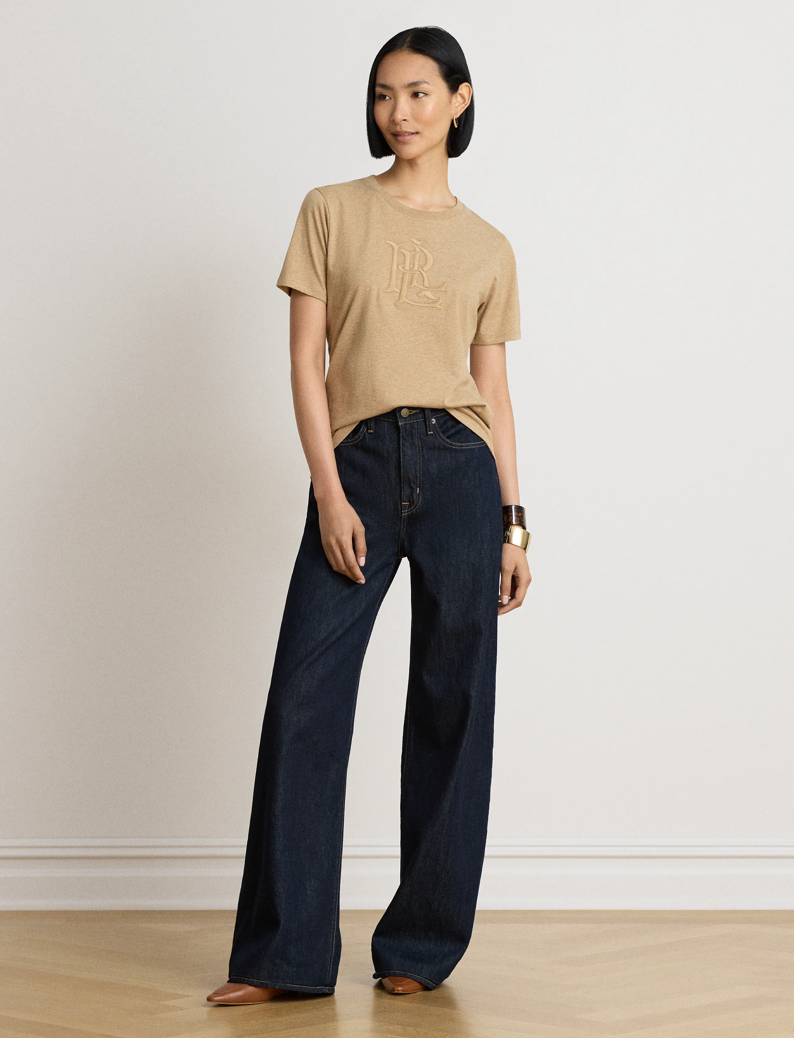 Lauren Ralph Lauren - COTTON JERSEY TDH-KNT-T-SHIRT - camel heather - 3