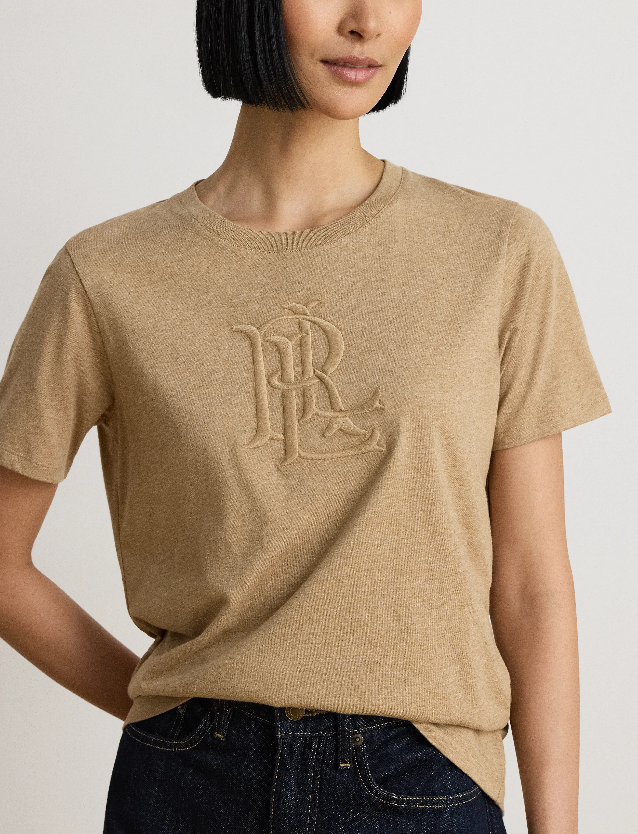 Lauren Ralph Lauren - COTTON JERSEY TDH-KNT-T-SHIRT - camel heather - 4