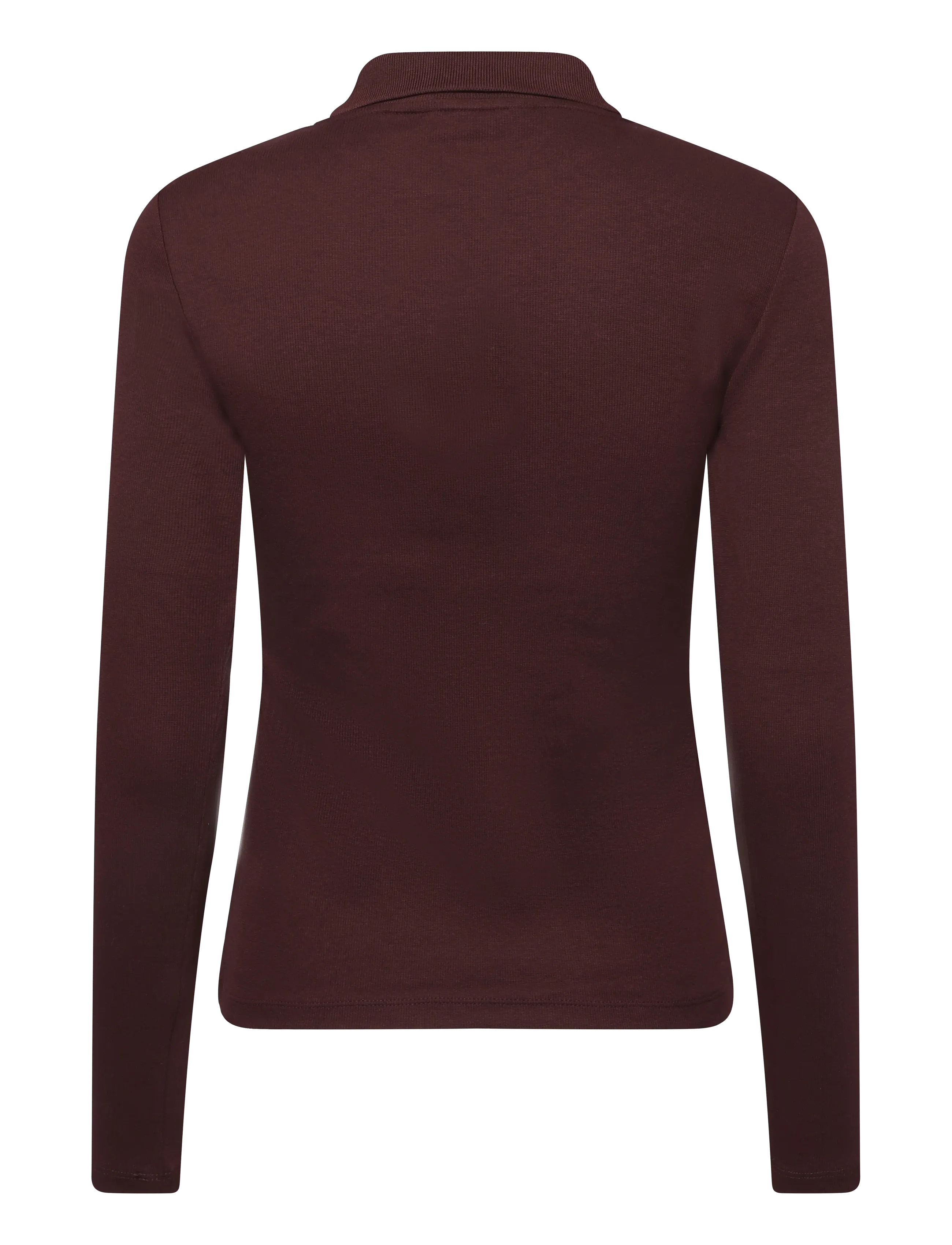 Lauren Ralph Lauren - Rib-Knit Long-Sleeve Polo Shirt - pikéer - dark garnet - 2