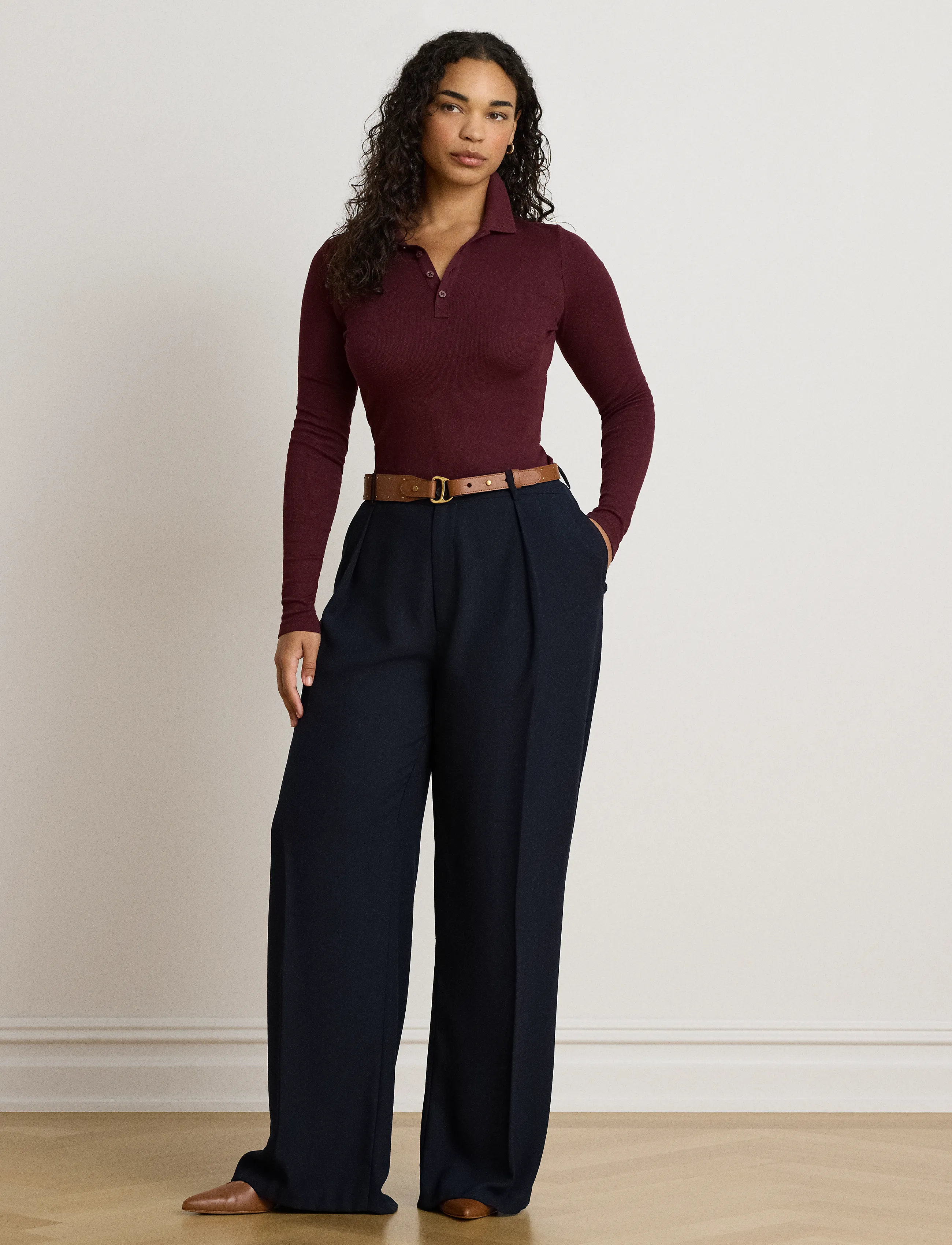 Lauren Ralph Lauren Rib-Knit Long-Sleeve Polo Shirt blusar dam – bild 7