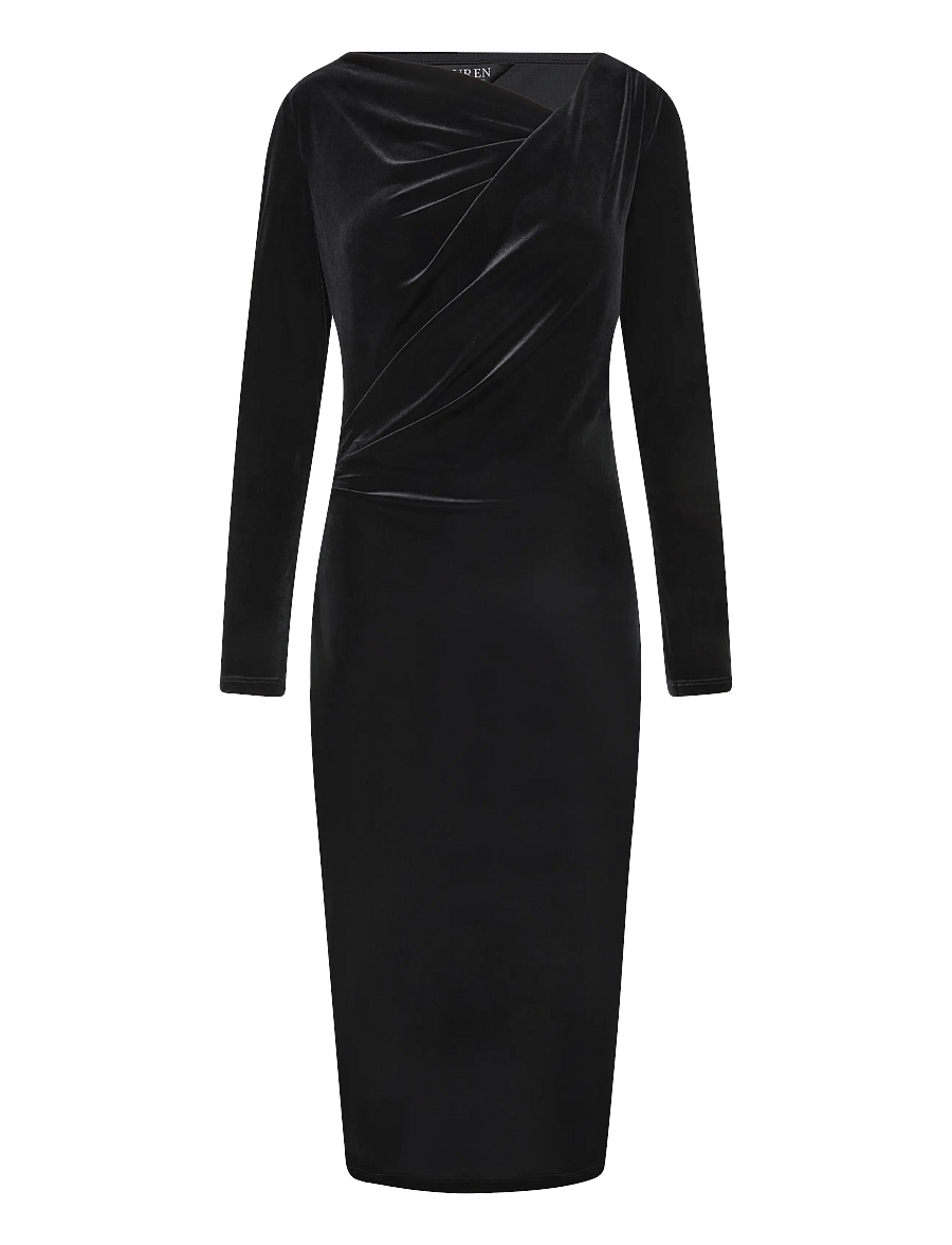 Lauren Ralph Lauren - Long-Sleeve Velvet Dress - kokteiļkleitas - black velvet - 2