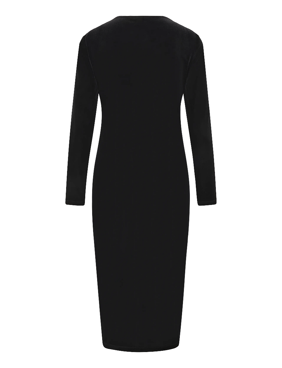 Lauren Ralph Lauren - Long-Sleeve Velvet Dress - kokteiļkleitas - black velvet - 3