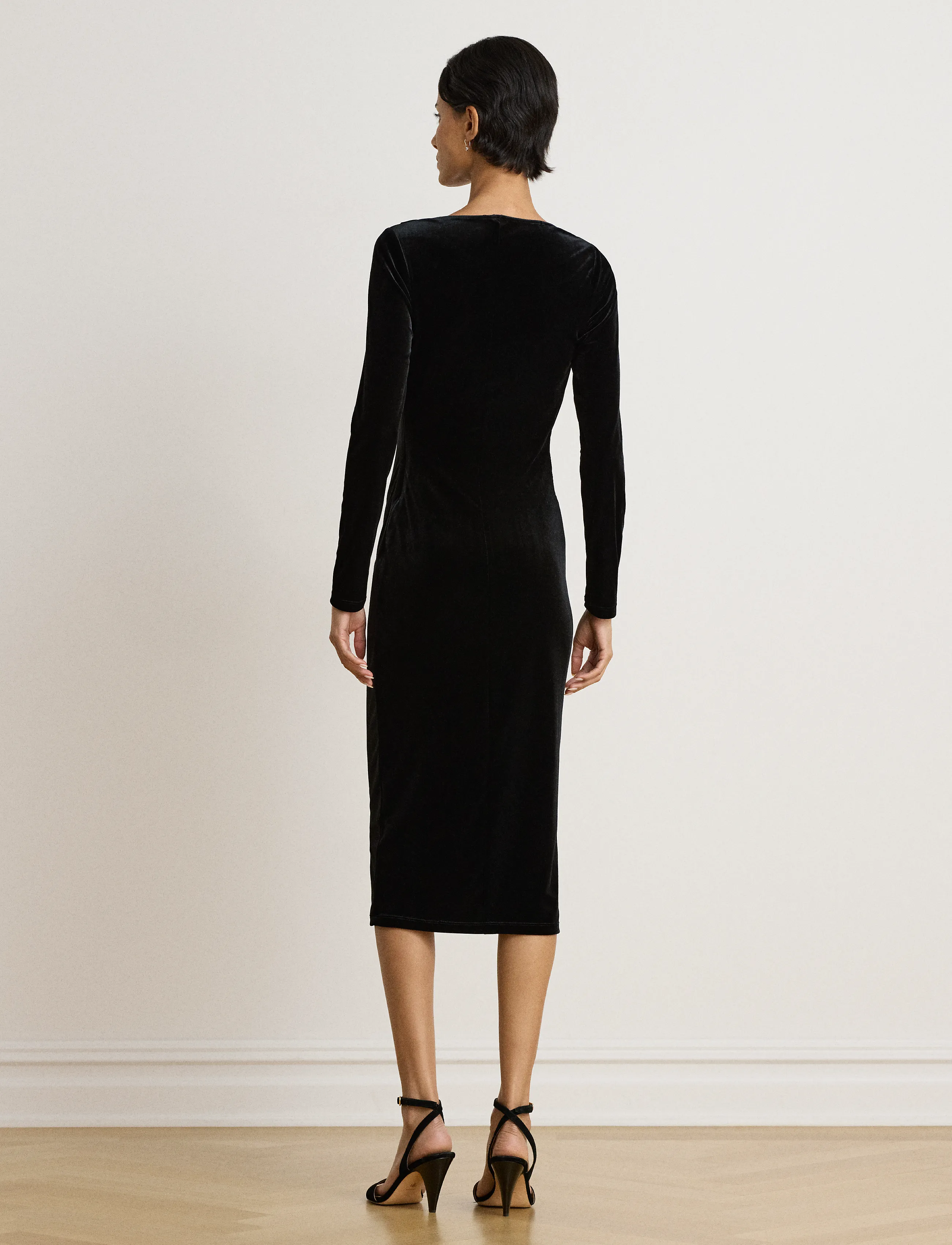 Lauren Ralph Lauren - Långärmad sammetsklänning - cocktailklänningar - black velvet - 3