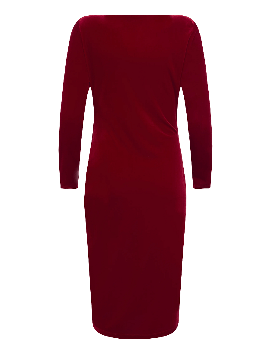 Lauren Ralph Lauren - Long-Sleeve Velvet Dress - cocktail dresses - lauren red velvet - 3