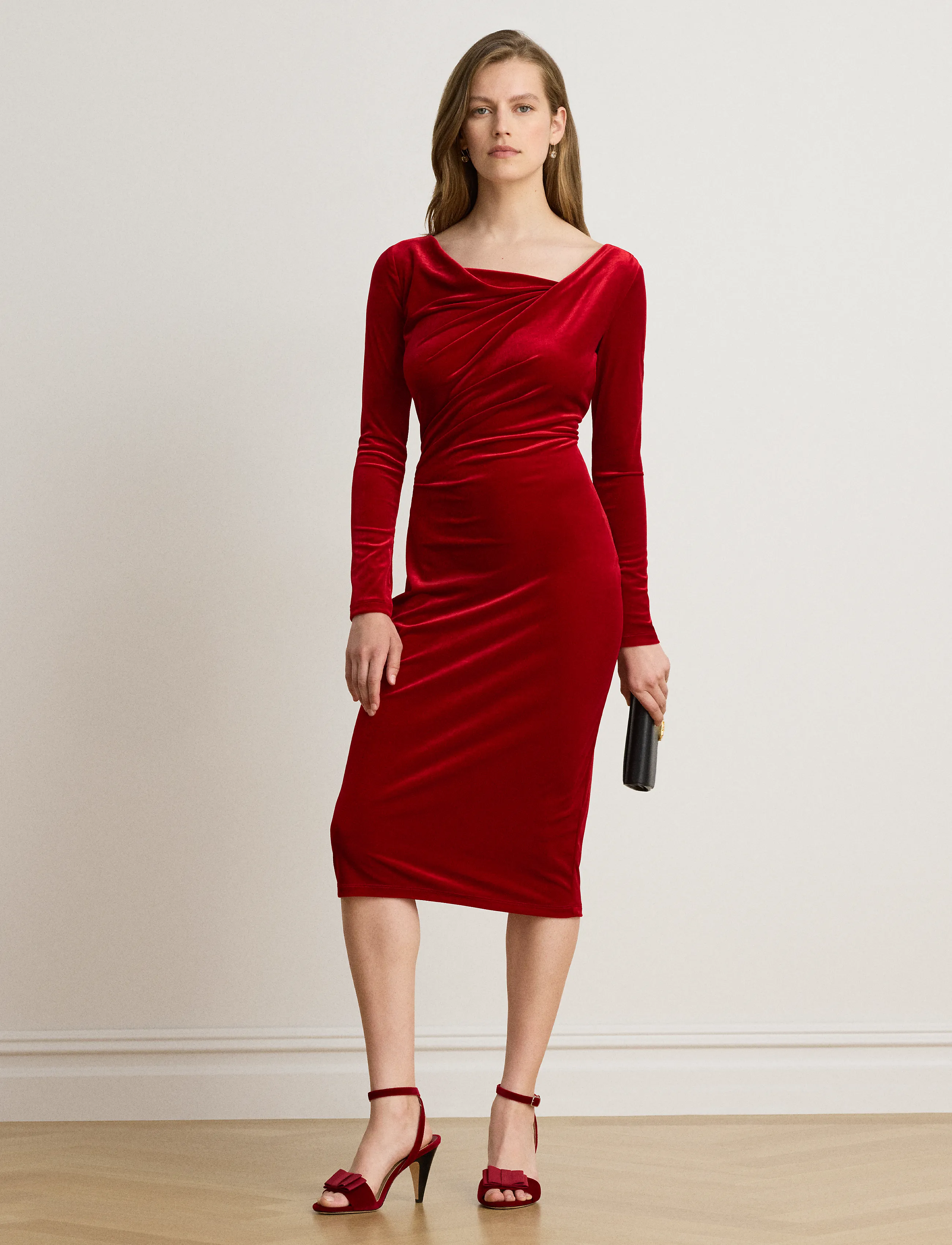 Long-Sleeve Velvet Dress