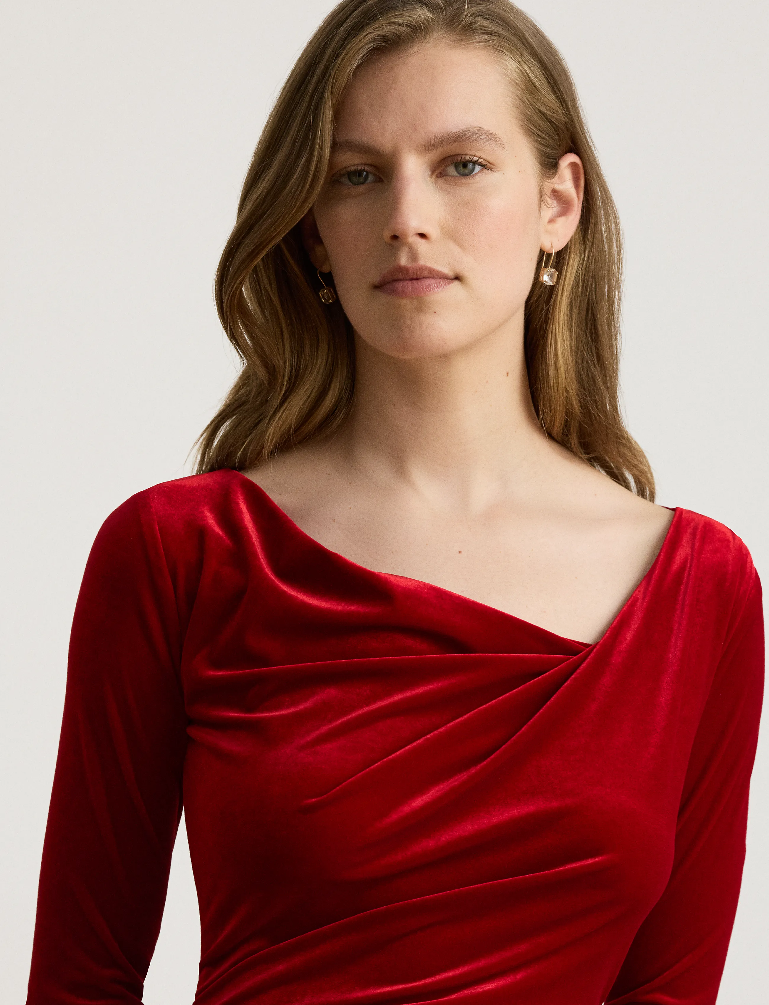 Lauren Ralph Lauren - Långärmad sammetsklänning - cocktailklänningar - lauren red velvet - 4