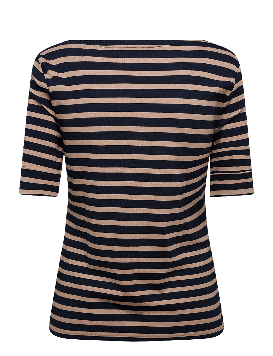 Lauren Ralph Lauren - Striped Stretch Cotton Boatneck Tee - t-särgid - lauren navy/laure - 2