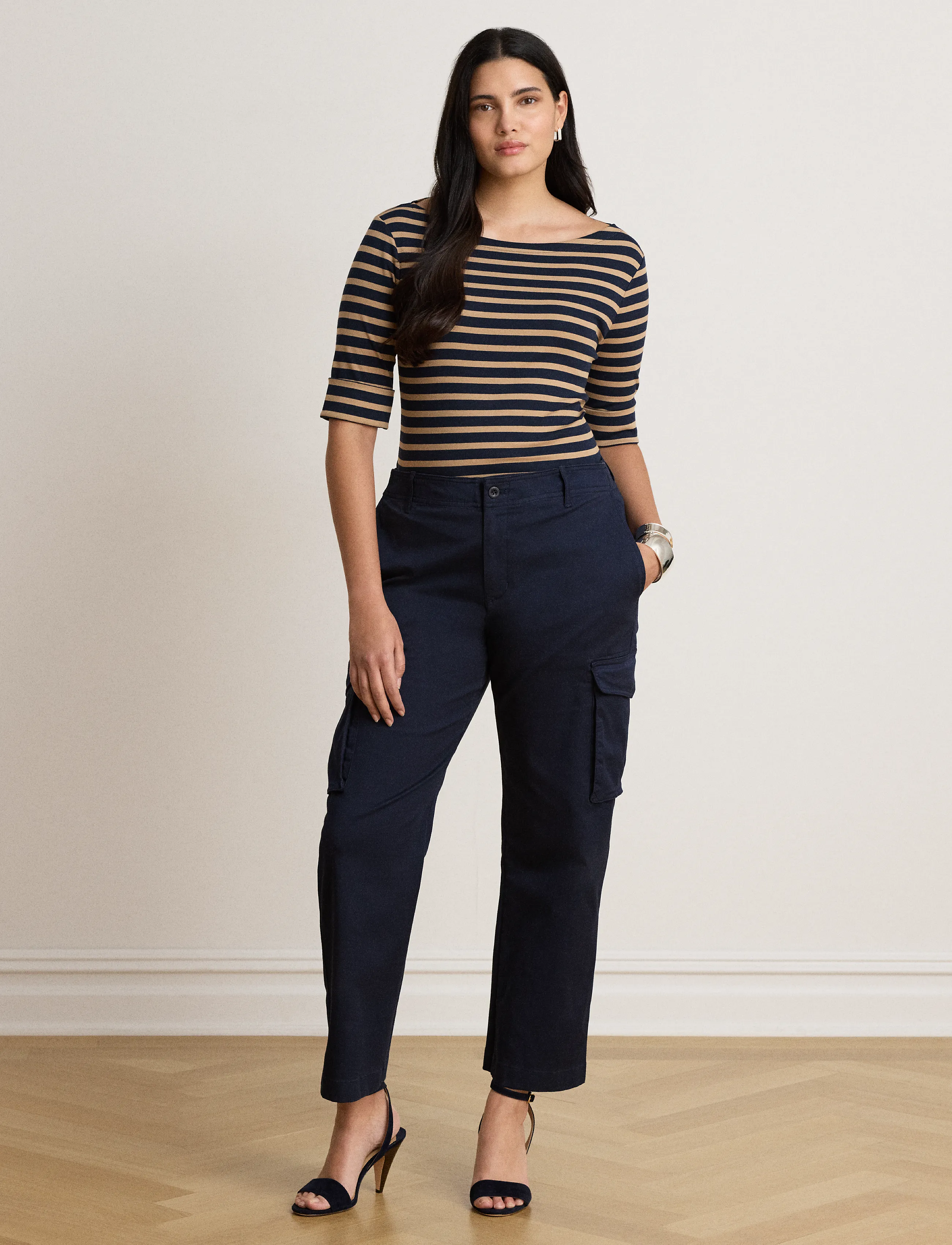 Lauren Ralph Lauren Striped Stretch Cotton Boatneck Tee t-shirts dam – bild 7