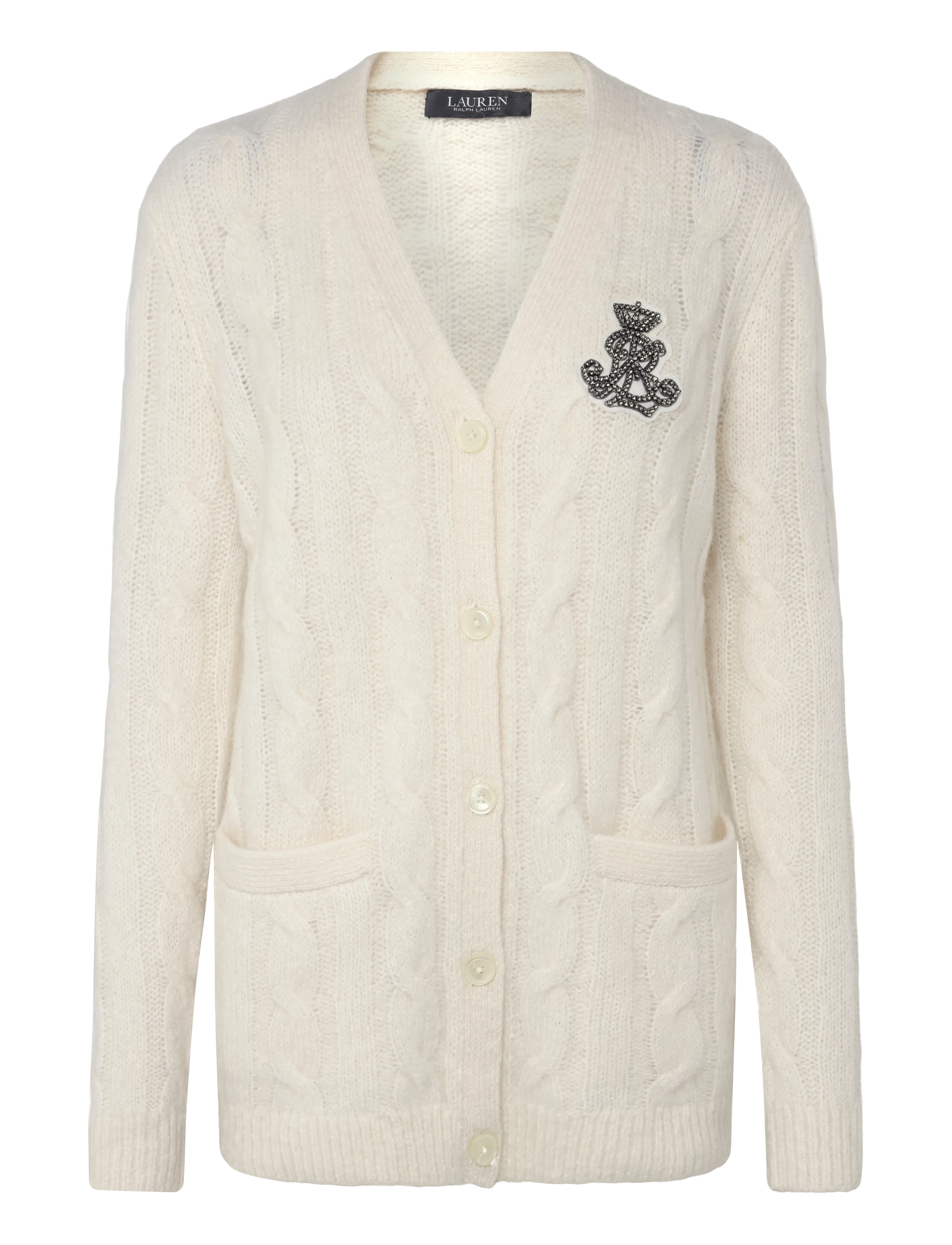 Lauren Ralph Lauren Bullion Cable-Knit Cardigan - Strickjacken - MASCARPONE CREAM / cream