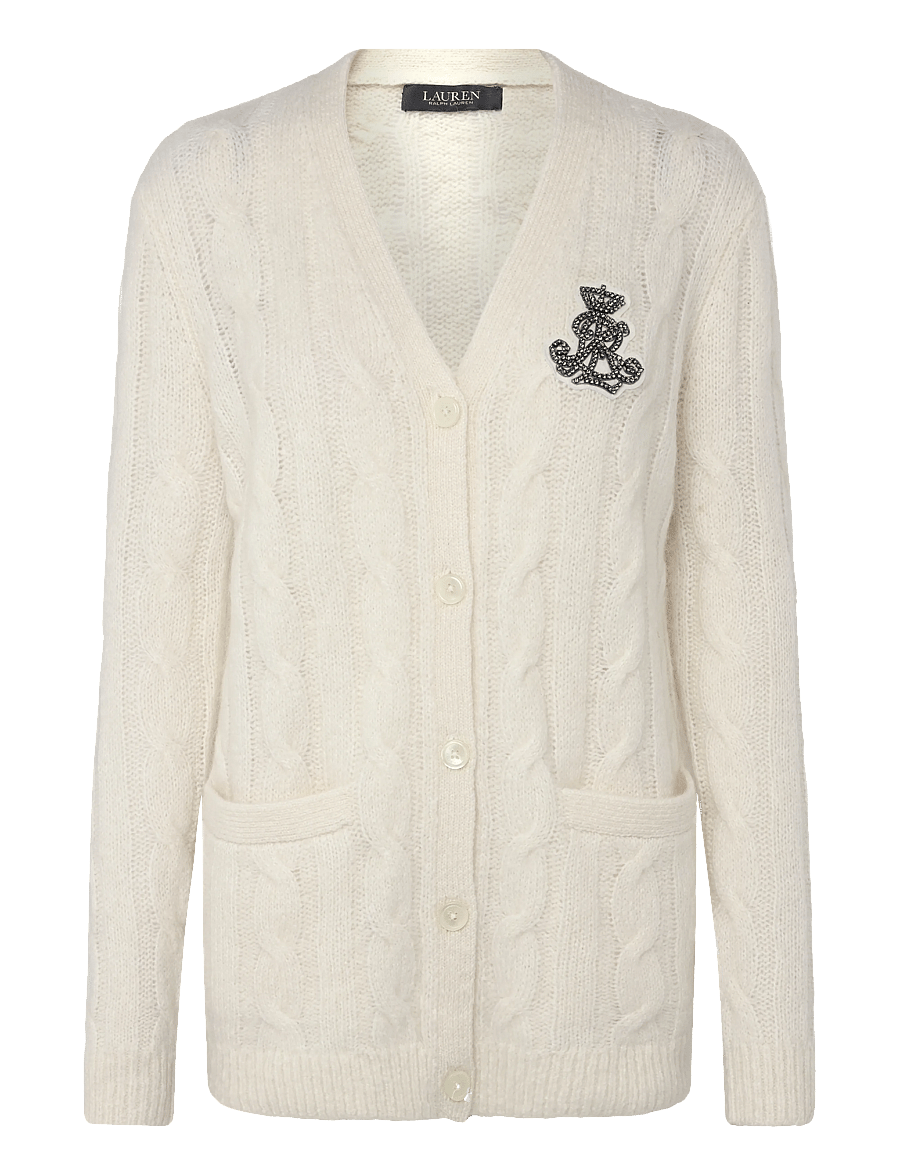 Lauren Ralph Lauren - Bullion Cable-Knit Cardigan - strickjacken - mascarpone cream - 0