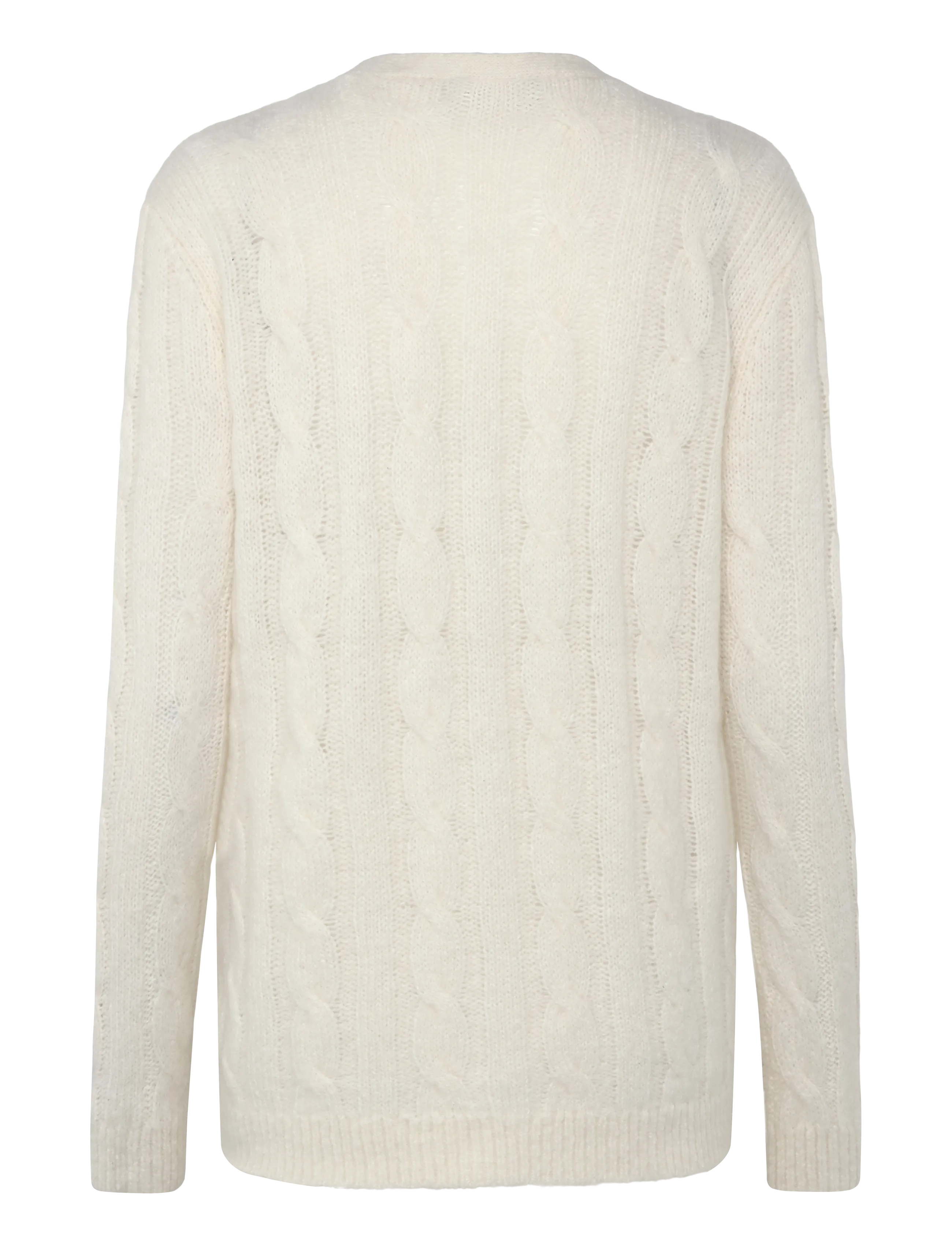 Lauren Ralph Lauren - Bullion Cable-Knit Cardigan - strickjacken - mascarpone cream - 1