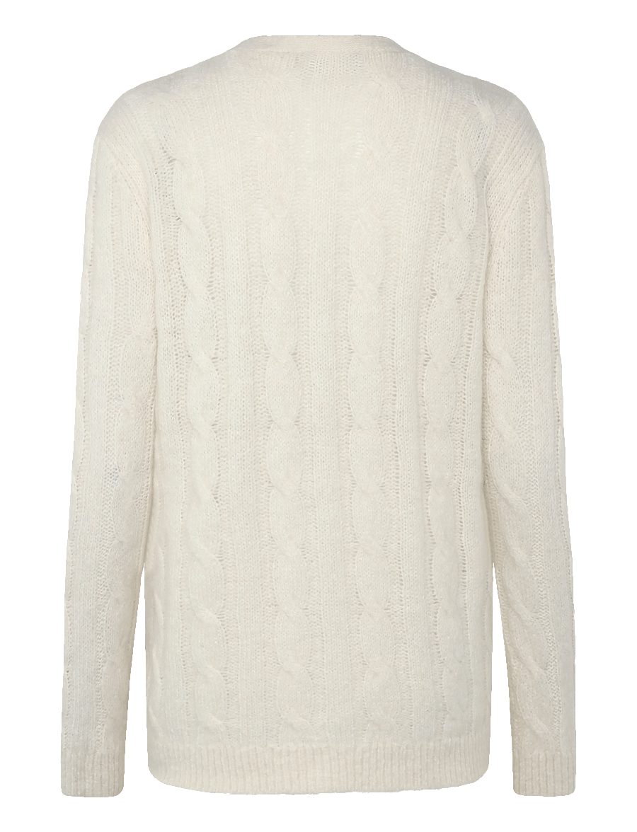 Lauren Ralph Lauren - Bullion Cable-Knit Cardigan - strickjacken - mascarpone cream - 1