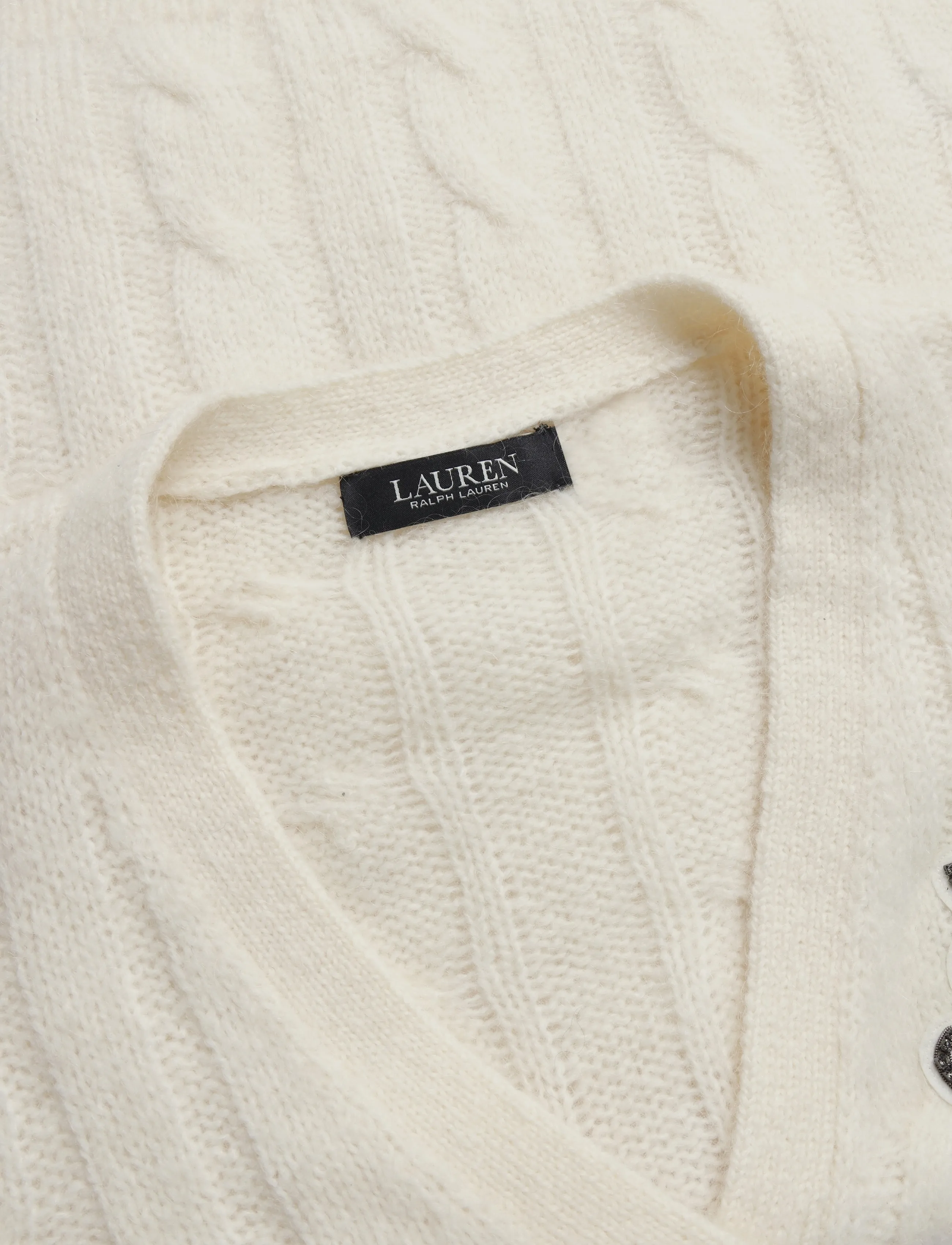 Lauren Ralph Lauren - Bullion Cable-Knit Cardigan - strickjacken - mascarpone cream - 2