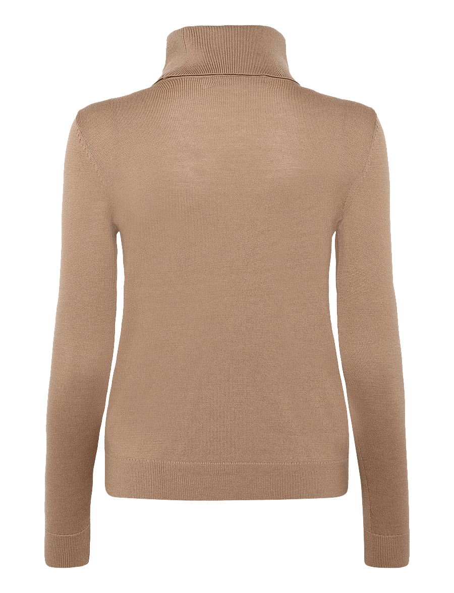 Lauren Ralph Lauren - Belting-Print Turtleneck Sweater - rullekraver - camel multi - 2