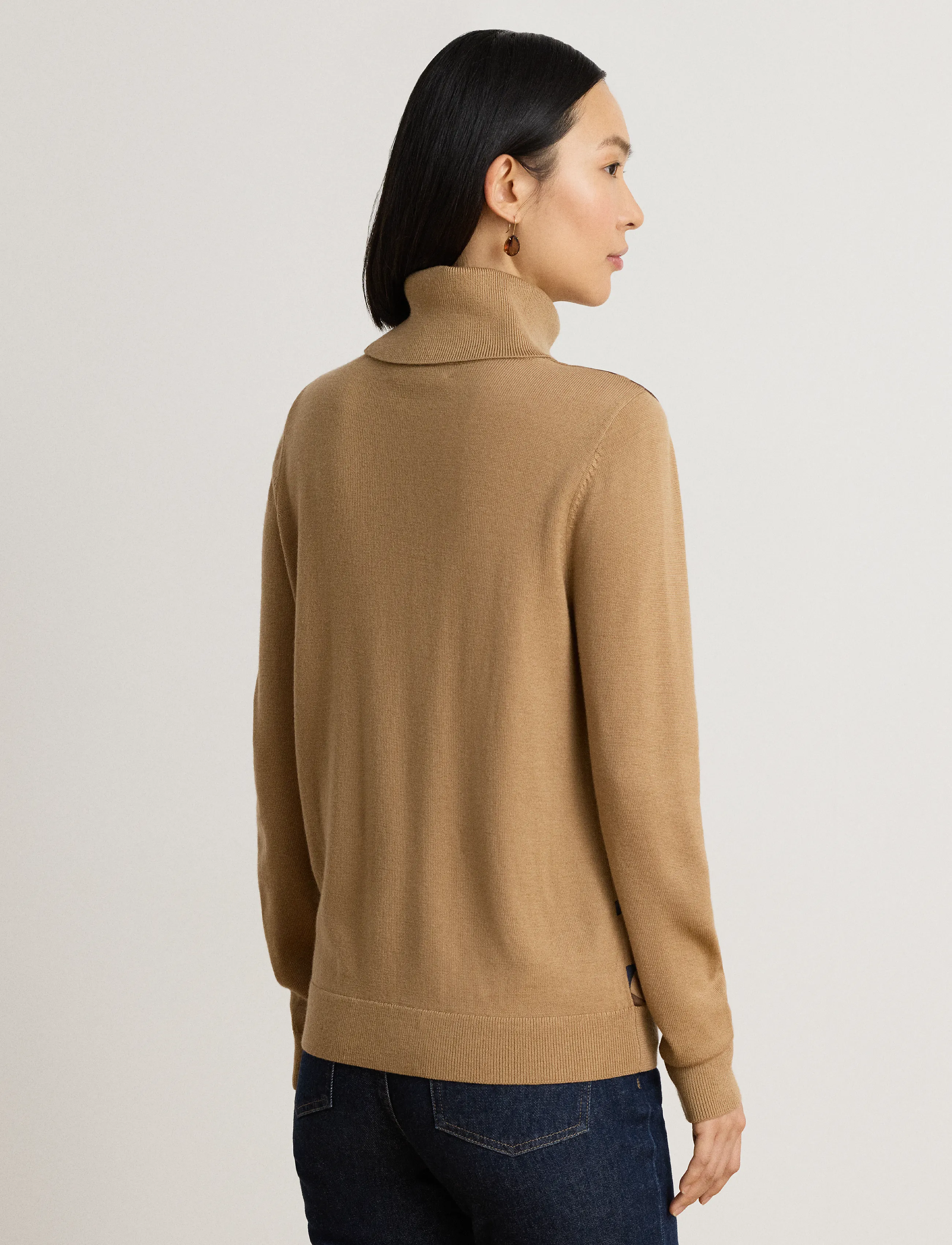 Lauren Ralph Lauren - Belting-Print Turtleneck Sweater - camel multi - 3