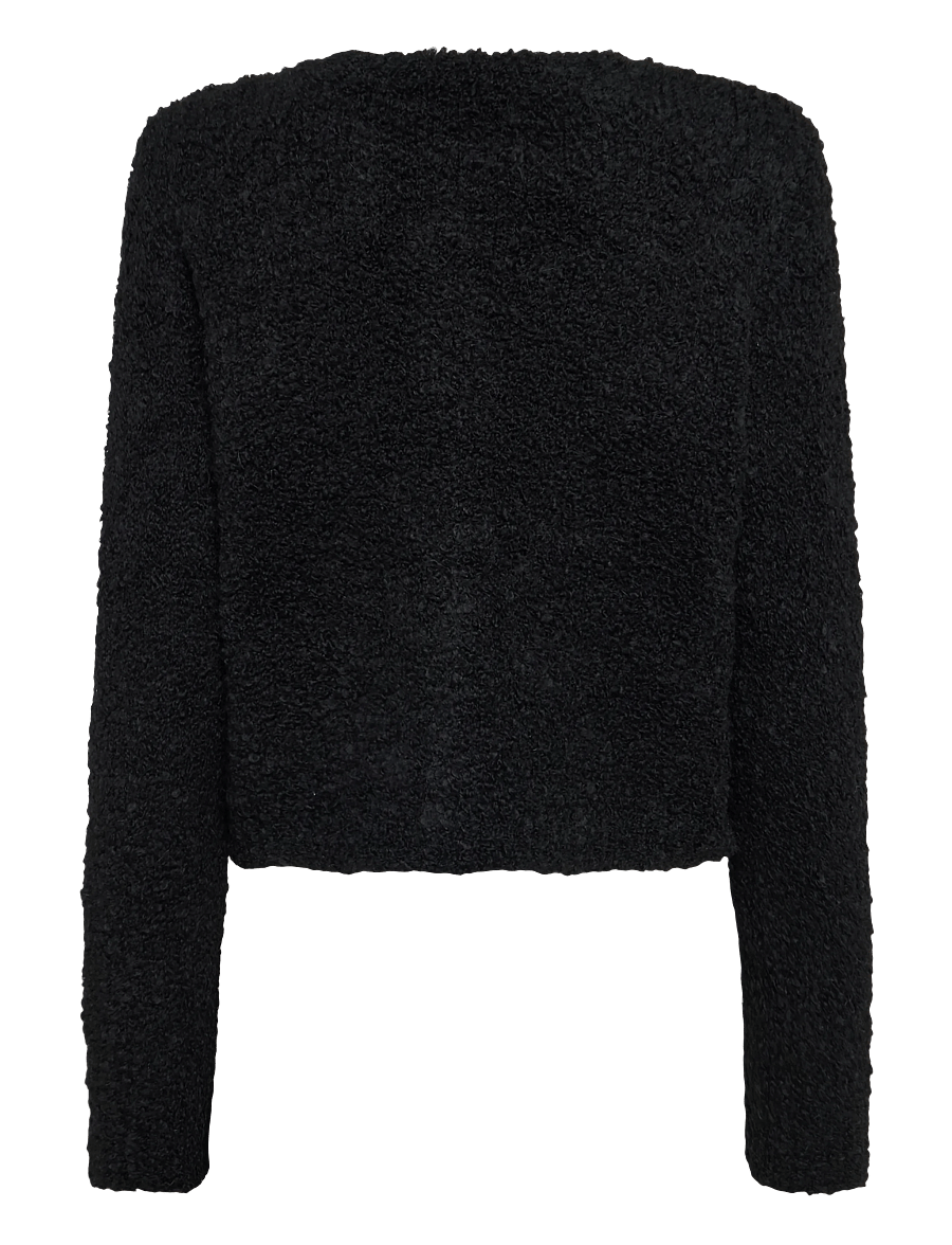 Lauren Ralph Lauren - Bouclé Crewneck Sweater Jacket - wolljacken - black - 2