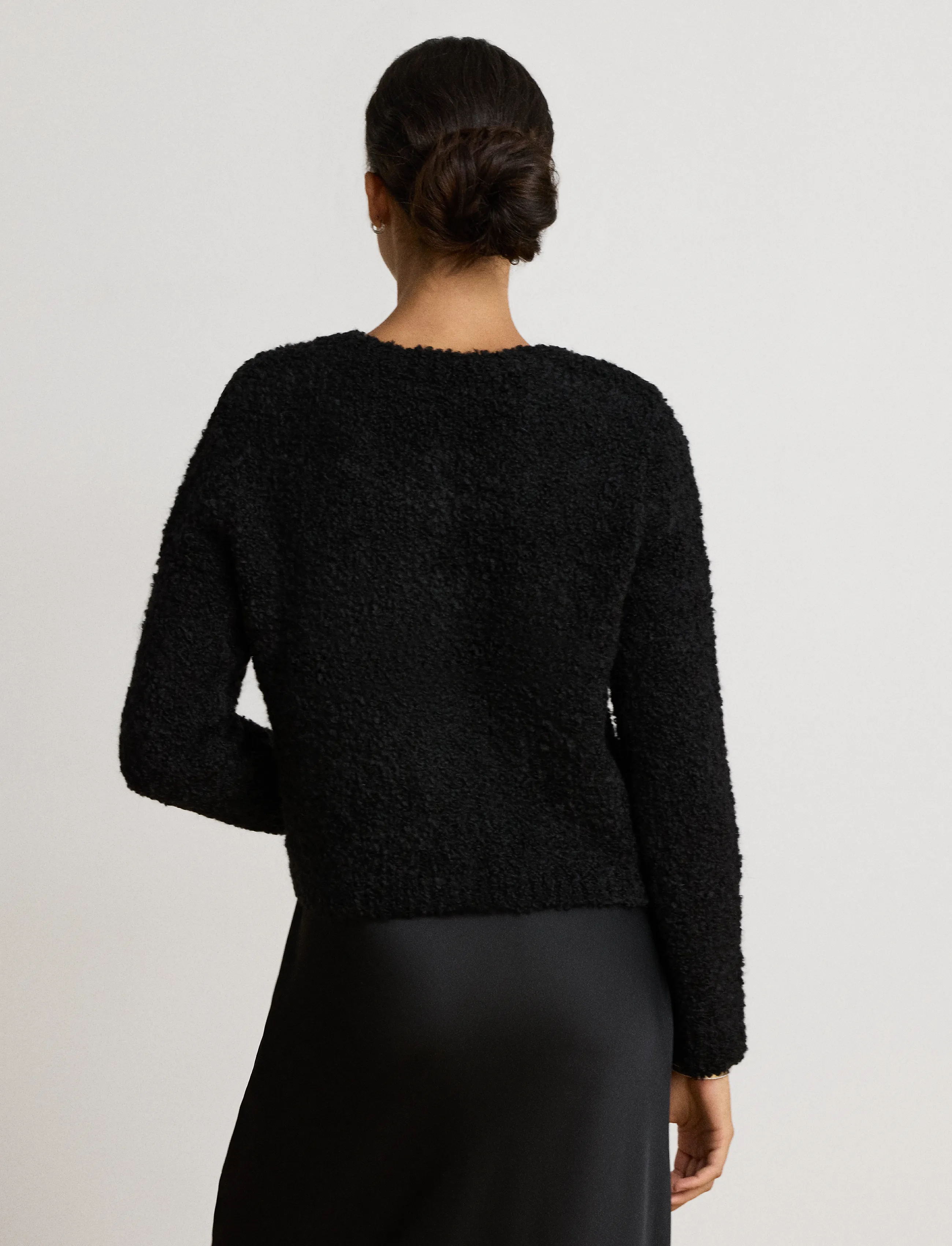 Lauren Ralph Lauren - Bouclé Crewneck Sweater Jacket - black - 3