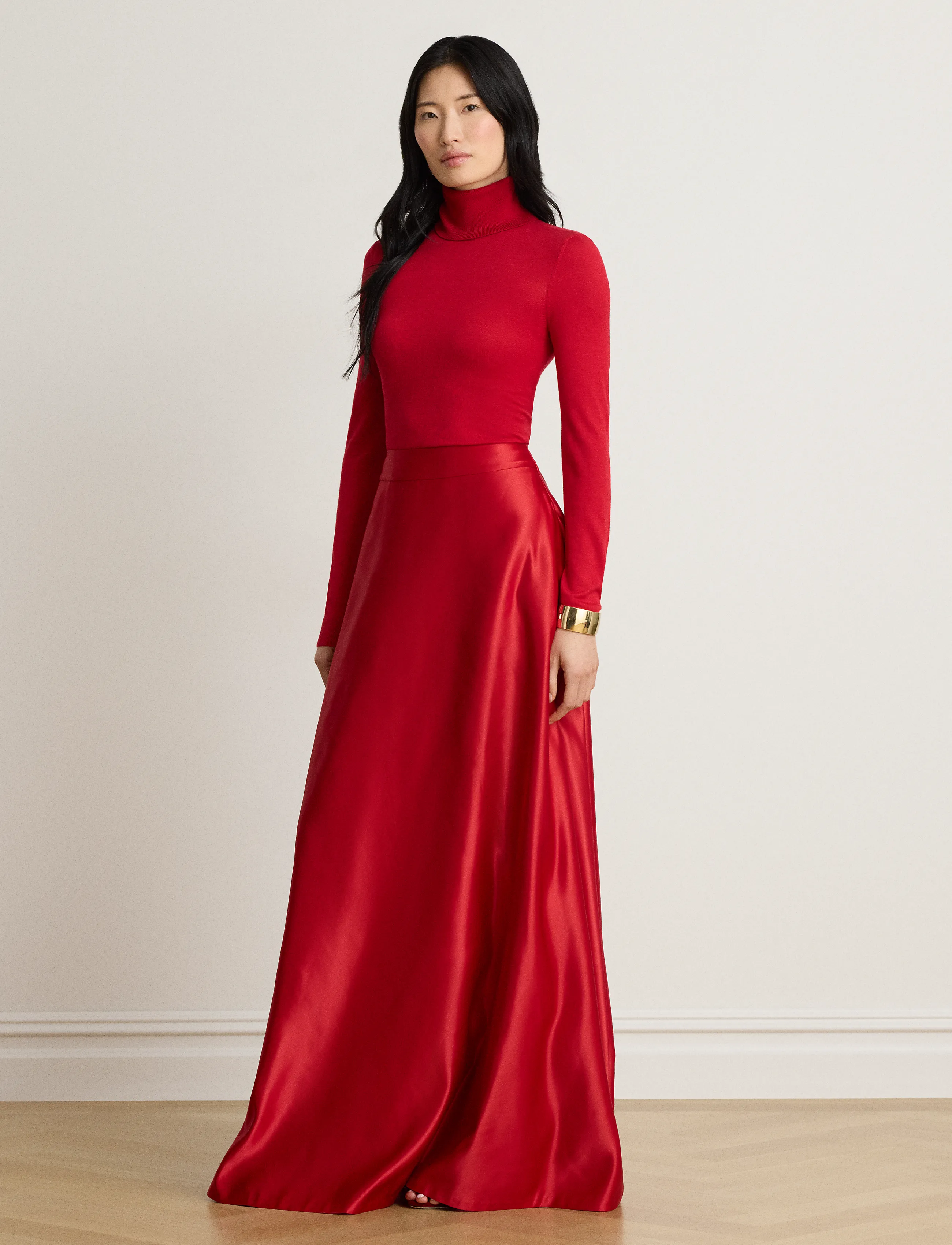 Lauren Ralph Lauren - Duchess Satin Maxiskirt - ralph red - 1
