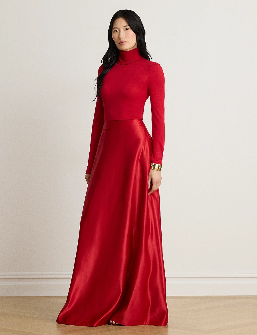 Lauren Ralph Lauren - Duchess Satin Maxiskirt - ralph red - 1