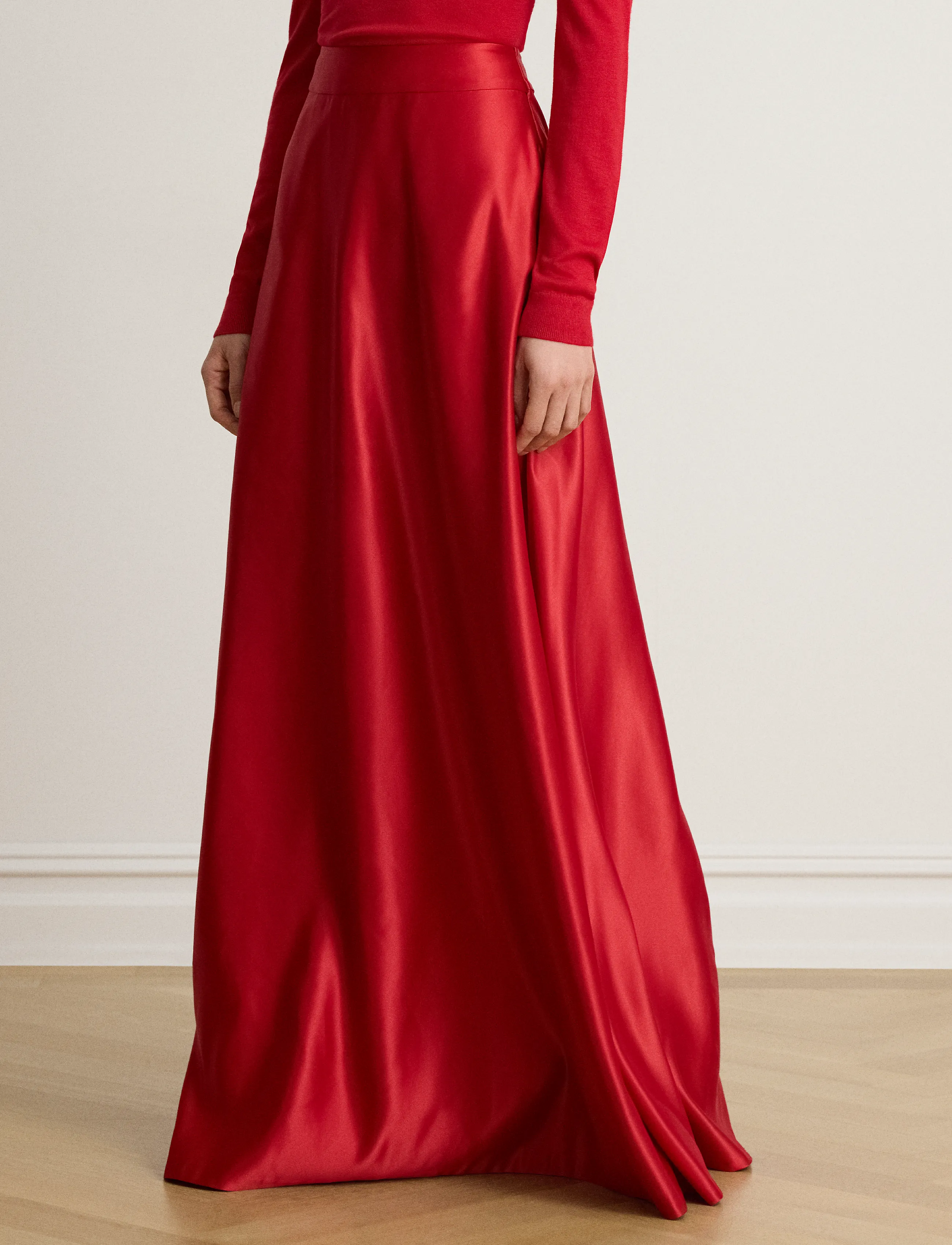 Lauren Ralph Lauren - Duchess Satin Maxiskirt - ralph red - 4