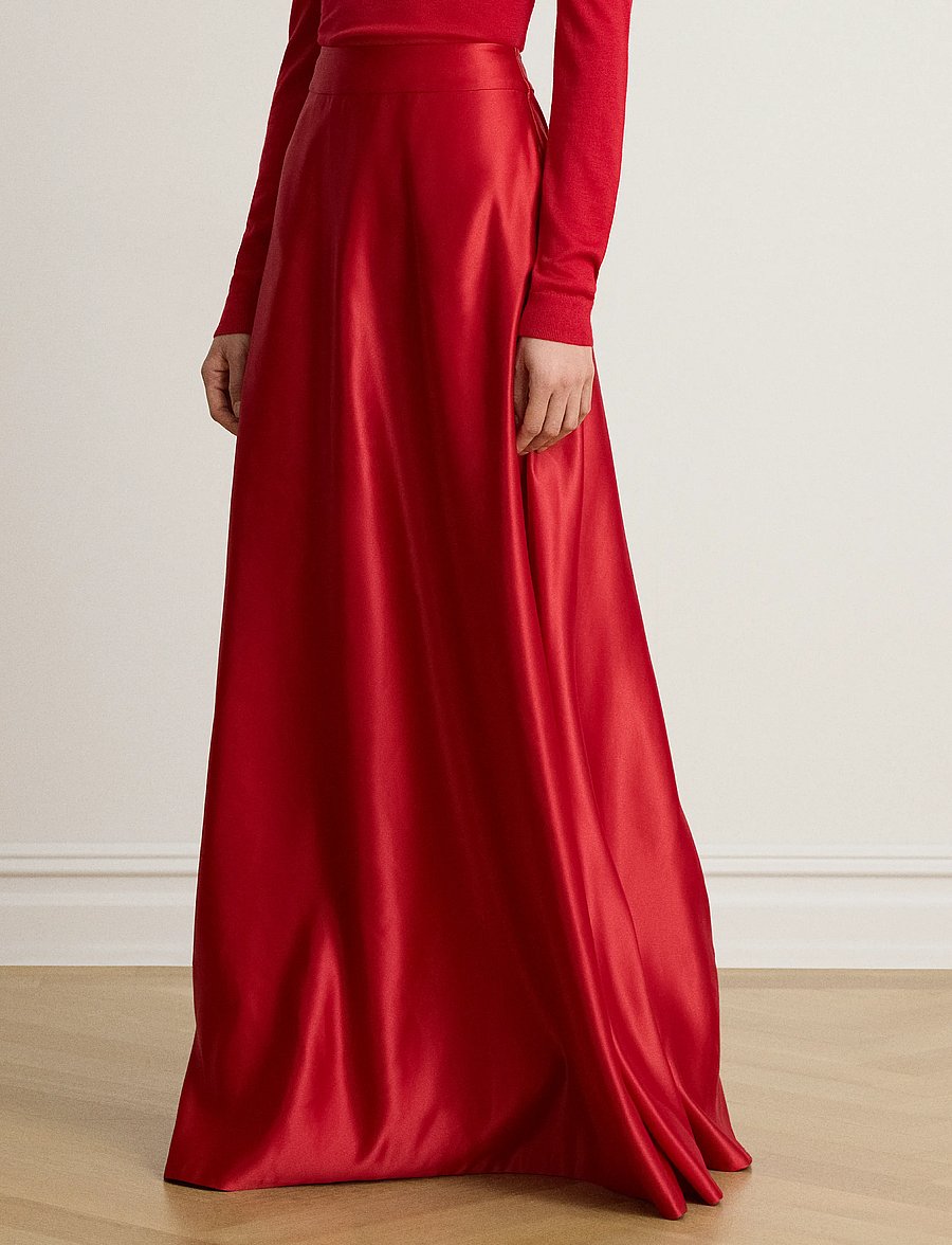 Lauren Ralph Lauren - Duchess Satin Maxiskirt - ralph red - 4