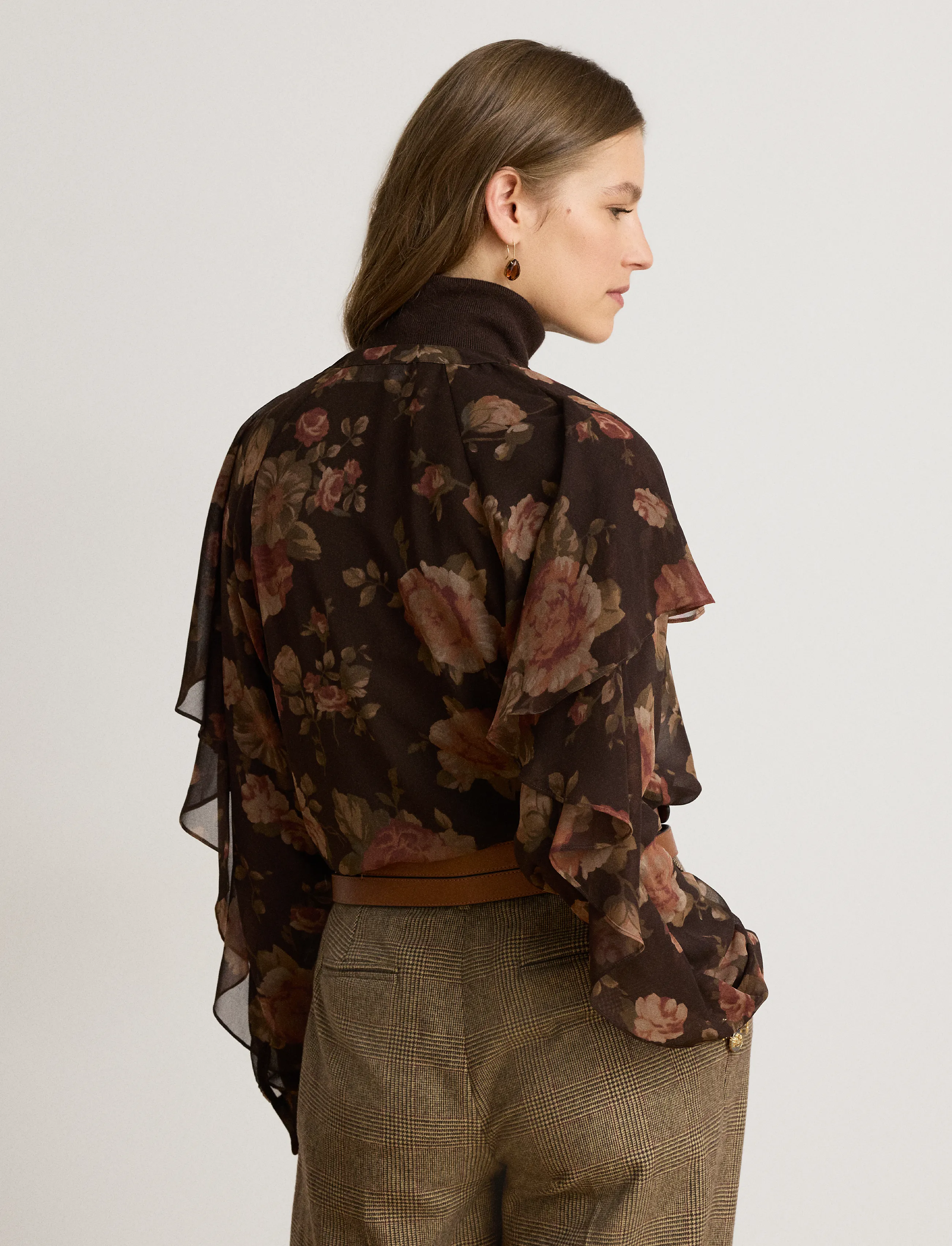 Lauren Ralph Lauren Floral Ruffle-Trim Chiffon V-Neck Blouse skjortor & blusar dam – bild 9