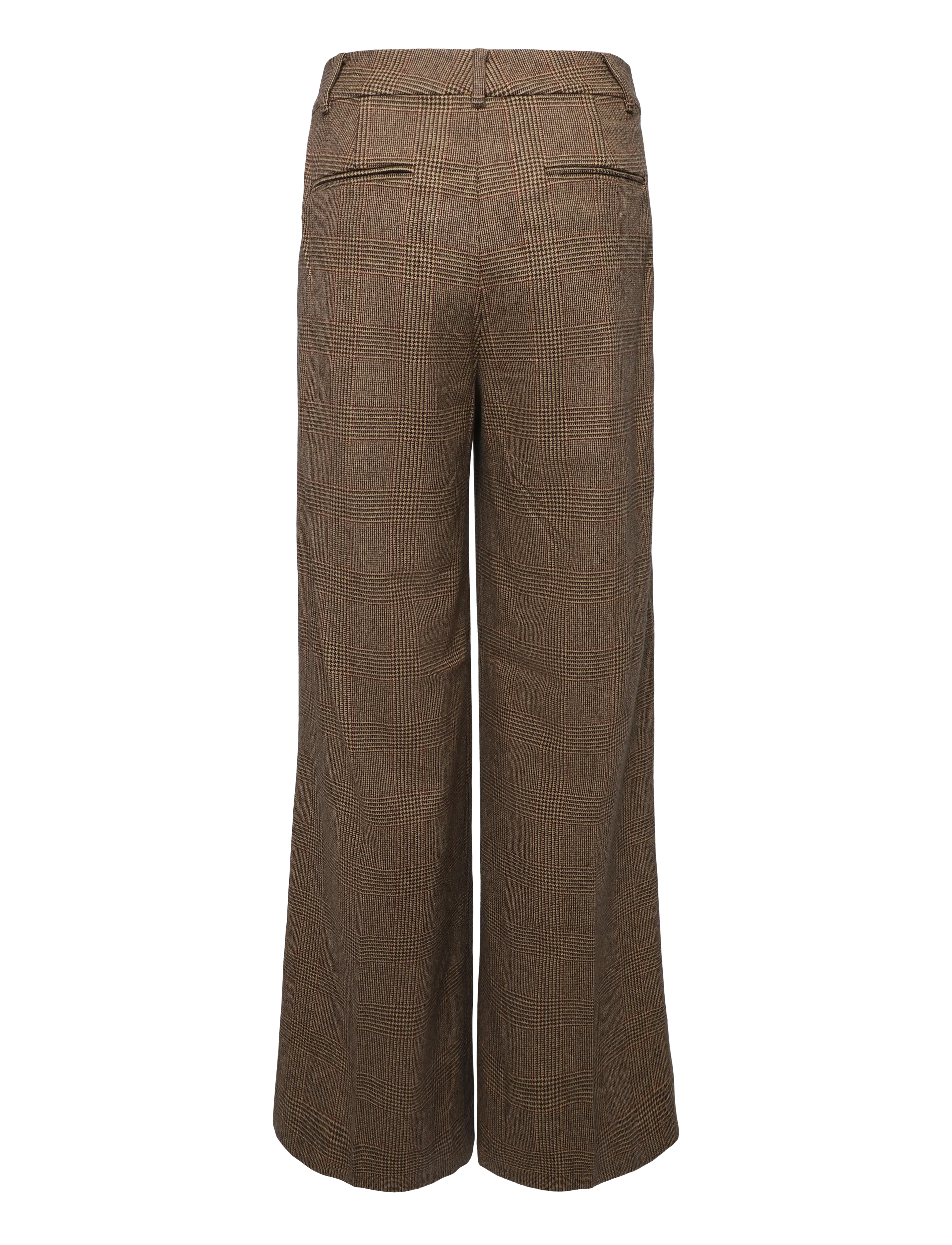 Lauren Ralph Lauren - Glen Plaid Brushed Wool Wide-Leg Pant - hosen mit weitem bein - brown/tan multi - 2