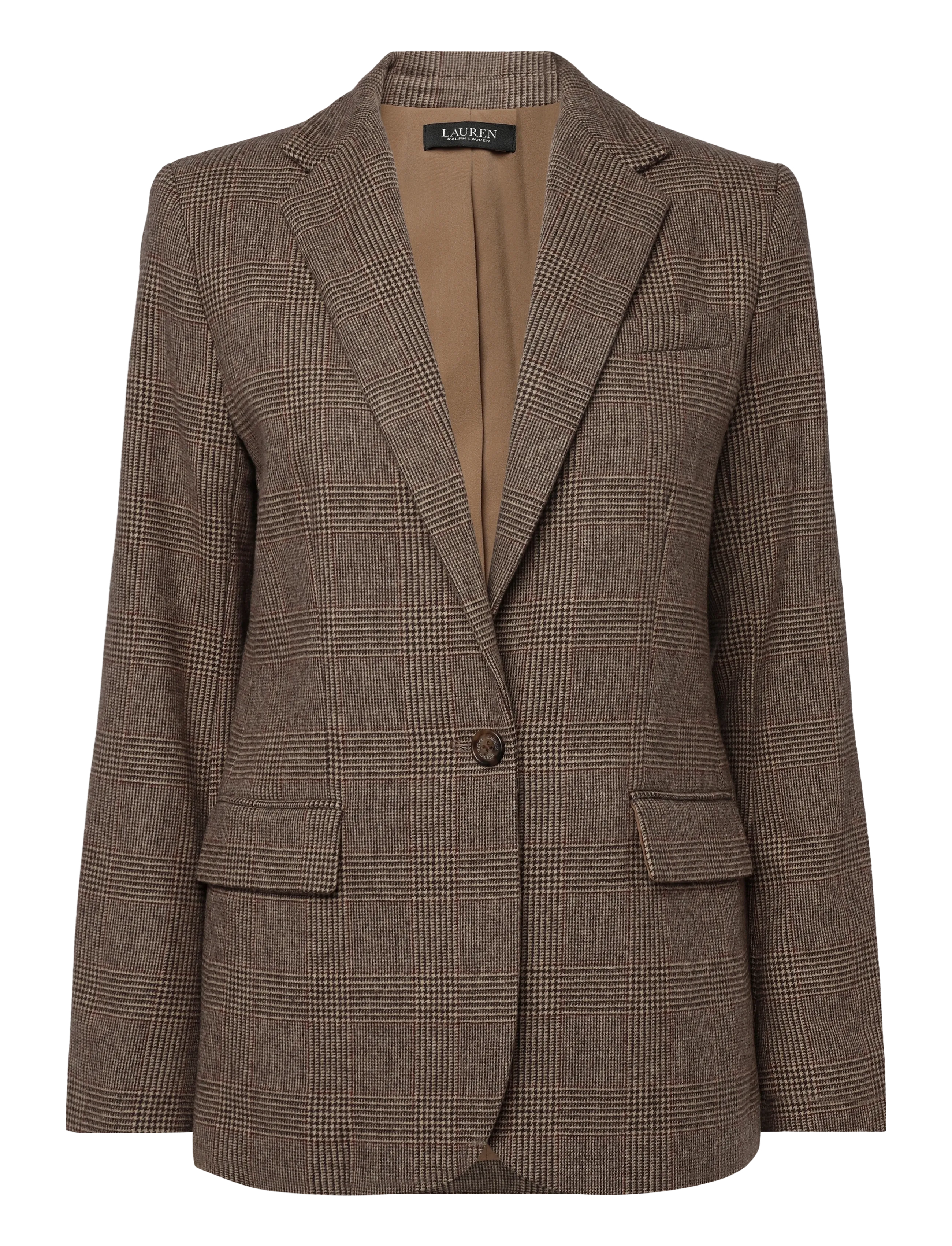 Lauren Ralph Lauren Glen Plaid Wool Twill Blazer - Riided - BROWN/TAN MULTI / brown