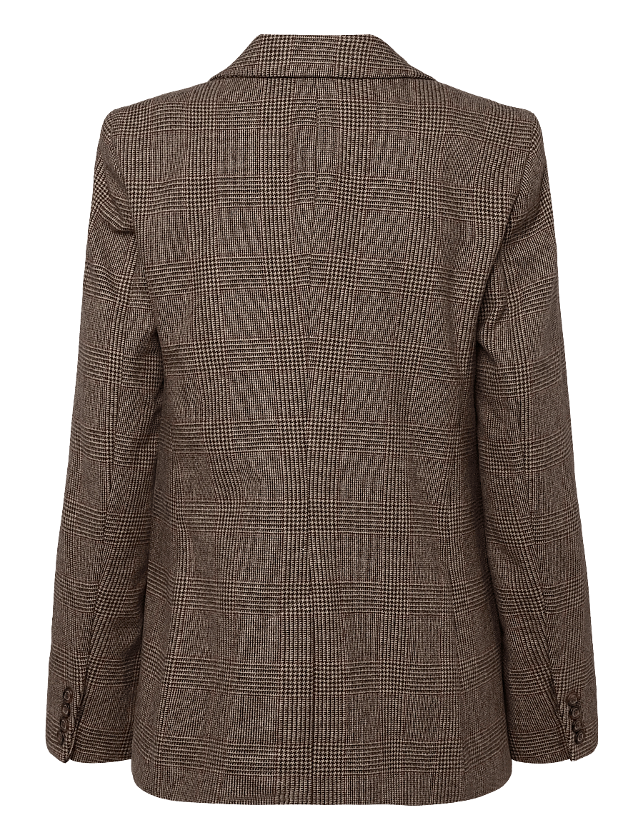 Lauren Ralph Lauren - Glen Plaid Wool Twill Blazer - Üherealised pintsakud - brown/tan multi - 2