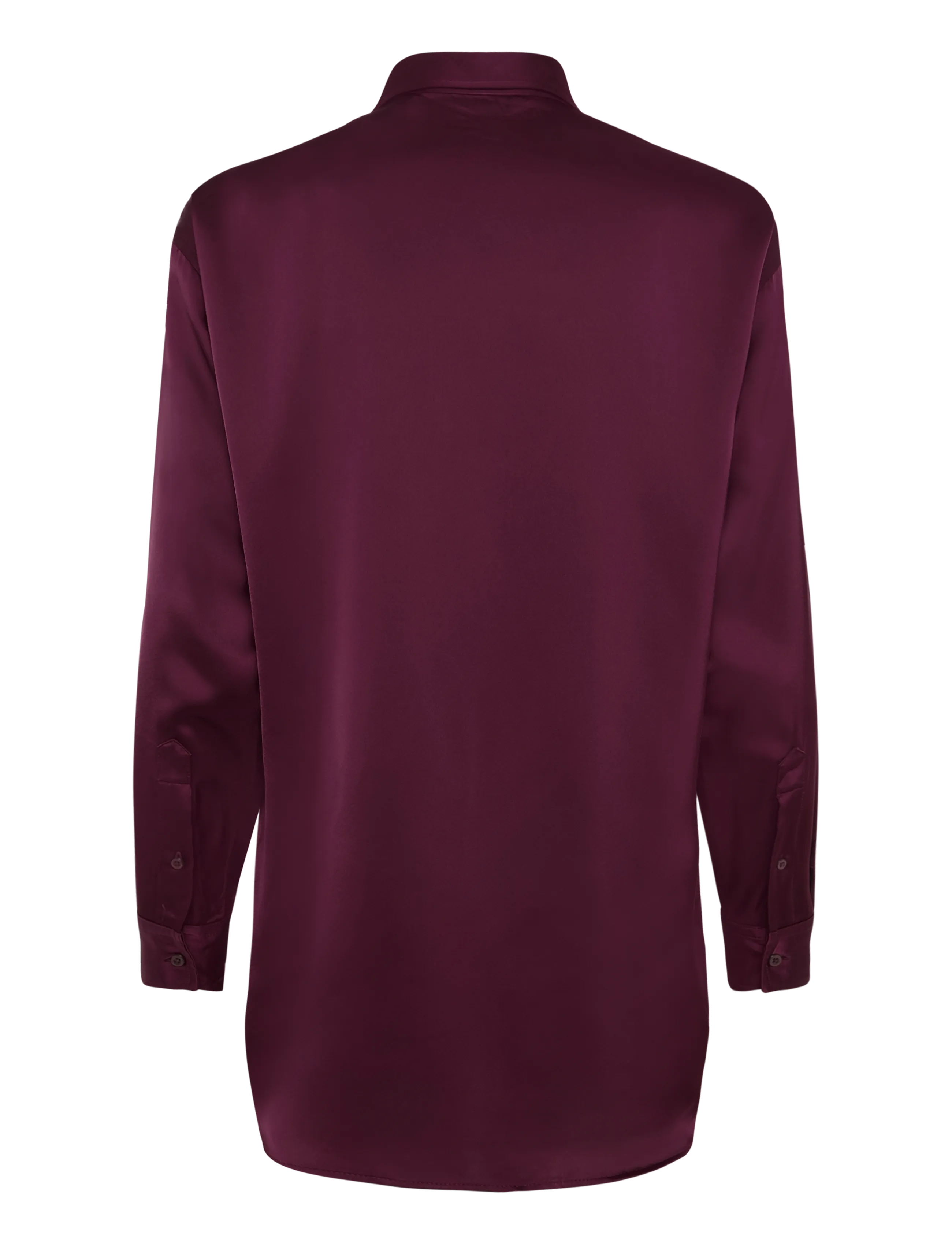 Lauren Ralph Lauren - Relaxed Fit Satin Charmeuse Shirt - pikkade varrukatega särgid - dark garnet - 2