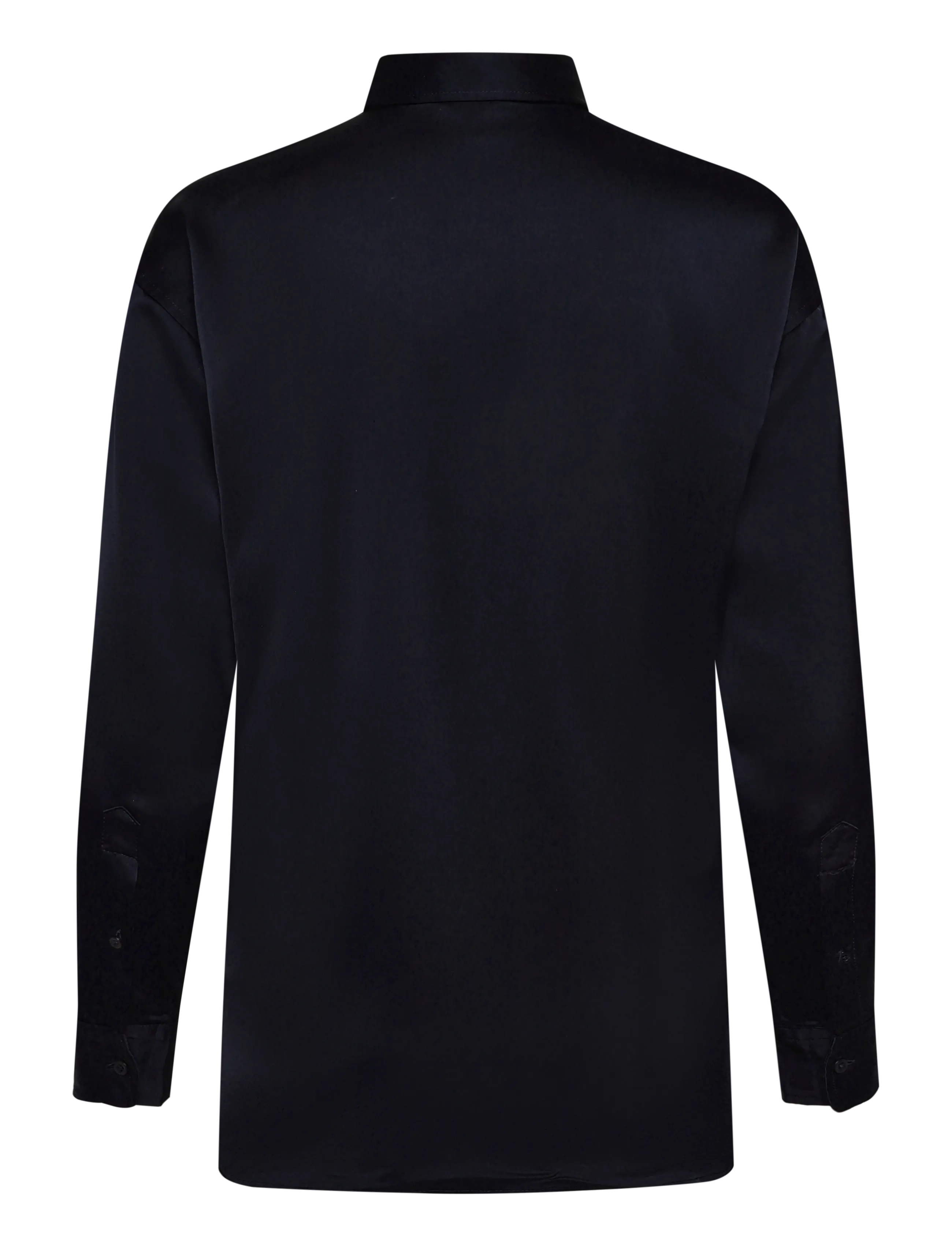 Lauren Ralph Lauren - Relaxed Fit Satin Charmeuse Shirt - langärmlige hemden - lauren navy - 1