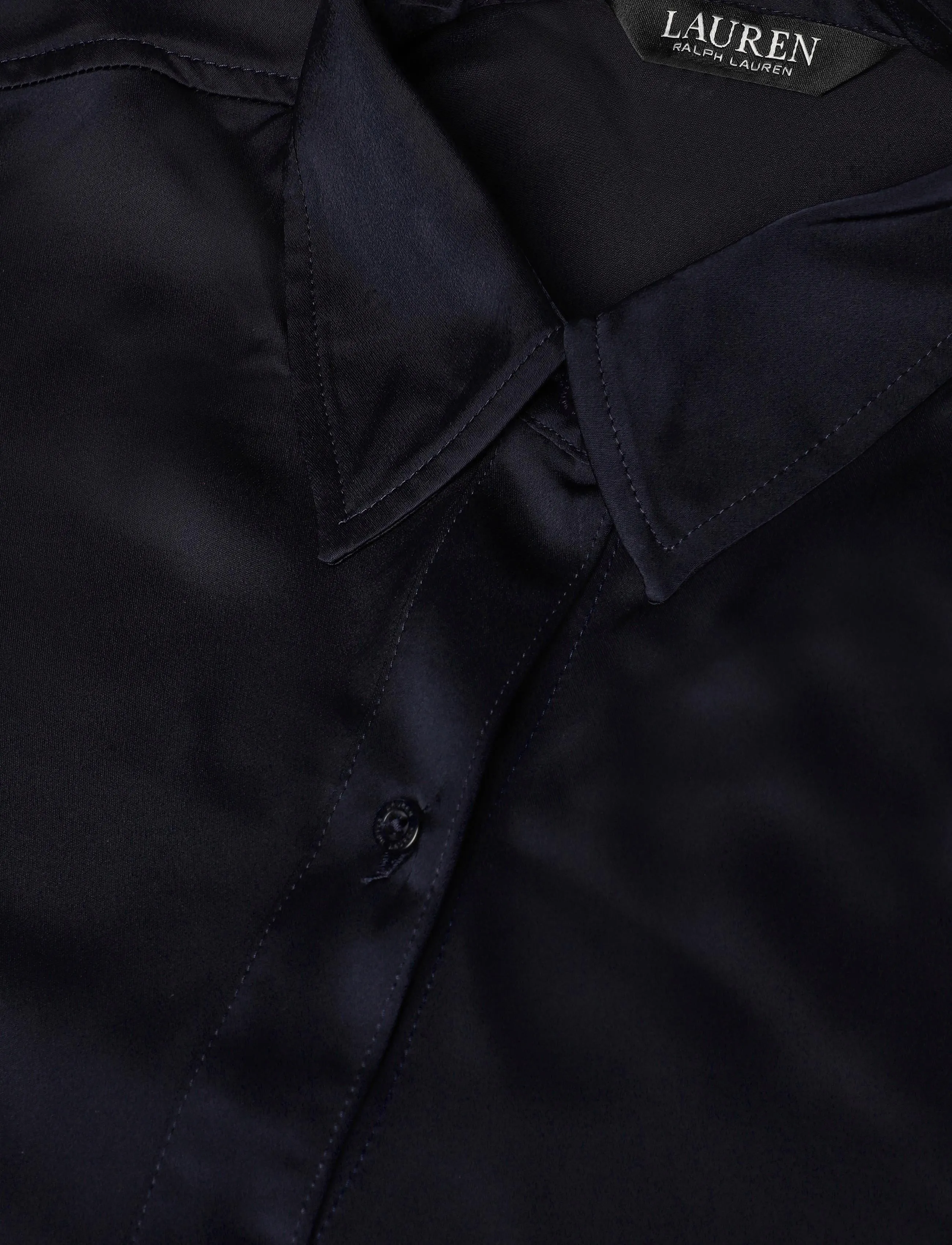 Lauren Ralph Lauren - Relaxed Fit Satin Charmeuse Shirt - langärmlige hemden - lauren navy - 3