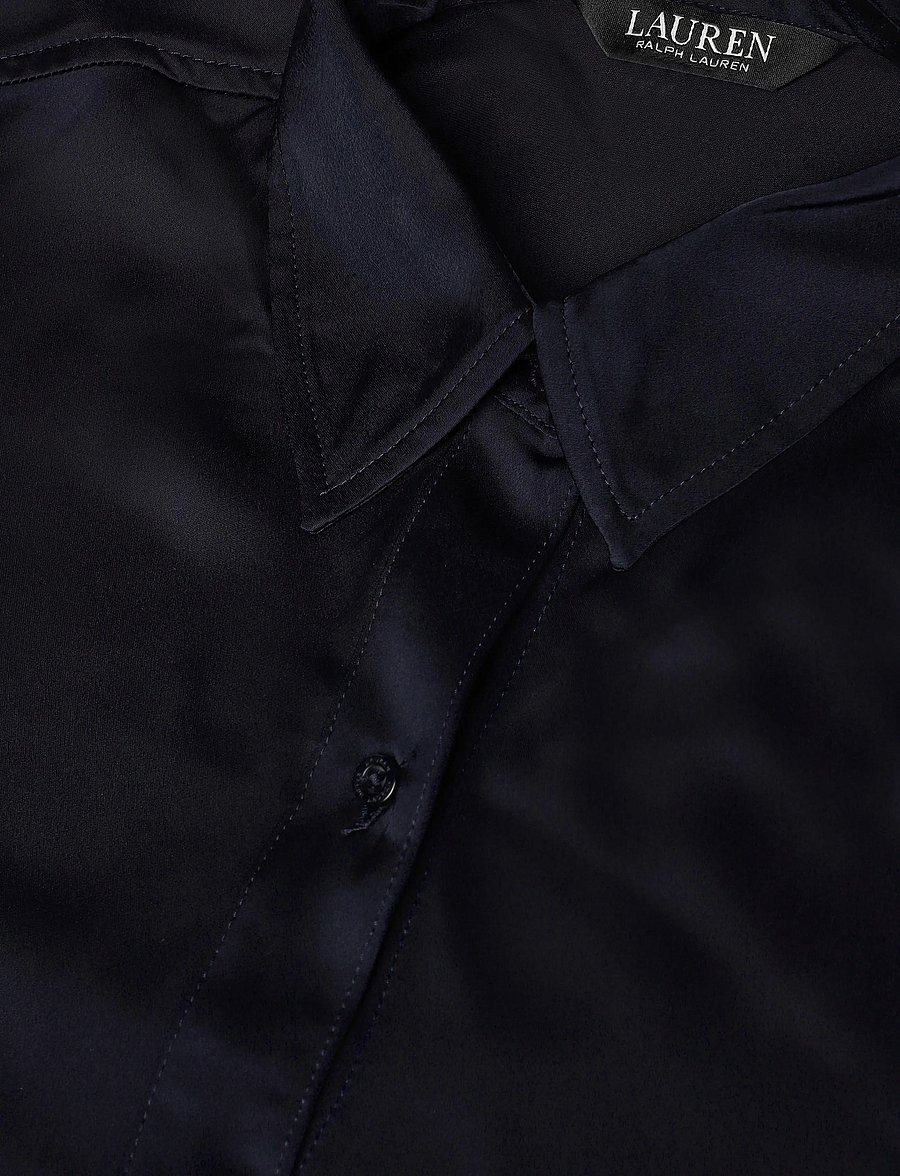 Lauren Ralph Lauren - Relaxed Fit Satin Charmeuse Shirt - langärmlige hemden - lauren navy - 3