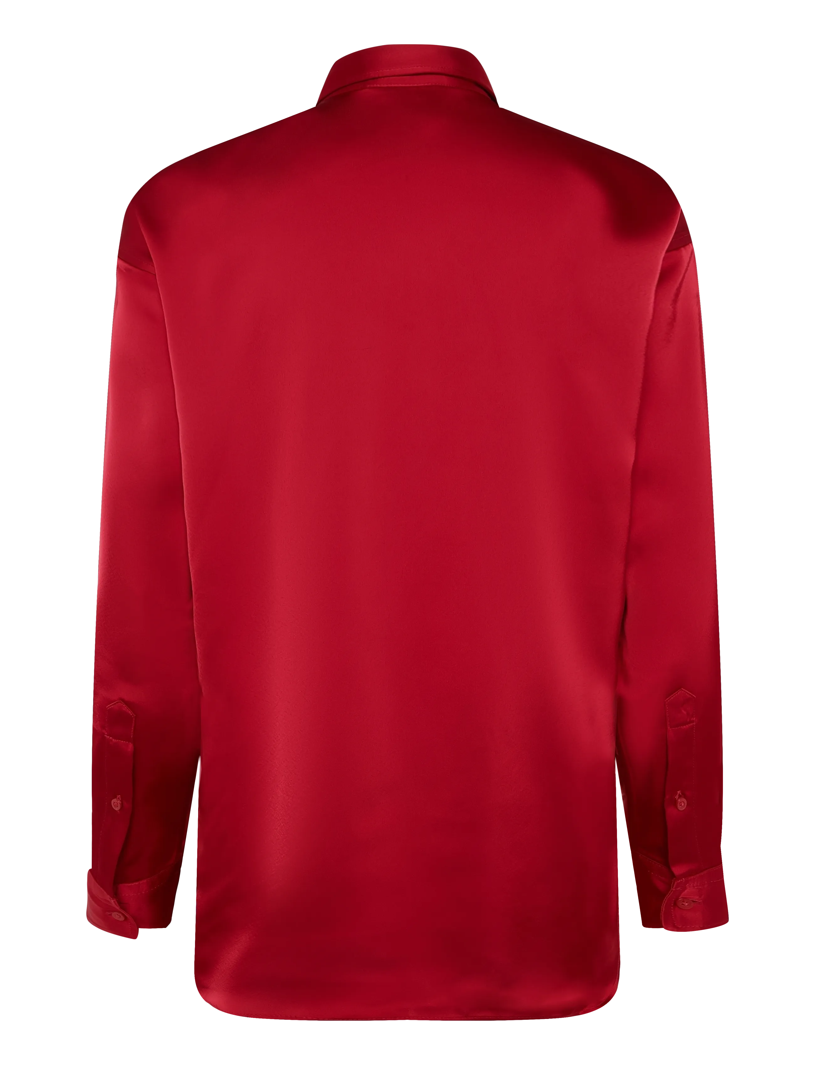 Lauren Ralph Lauren - Relaxed Fit Satin Charmeuse Shirt - long-sleeved shirts - ralph red - 2