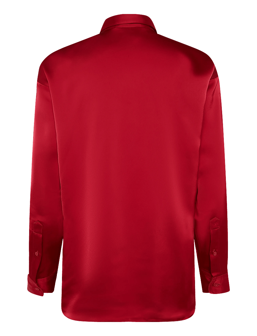 Lauren Ralph Lauren - Relaxed Fit Satin Charmeuse Shirt - long-sleeved shirts - ralph red - 2