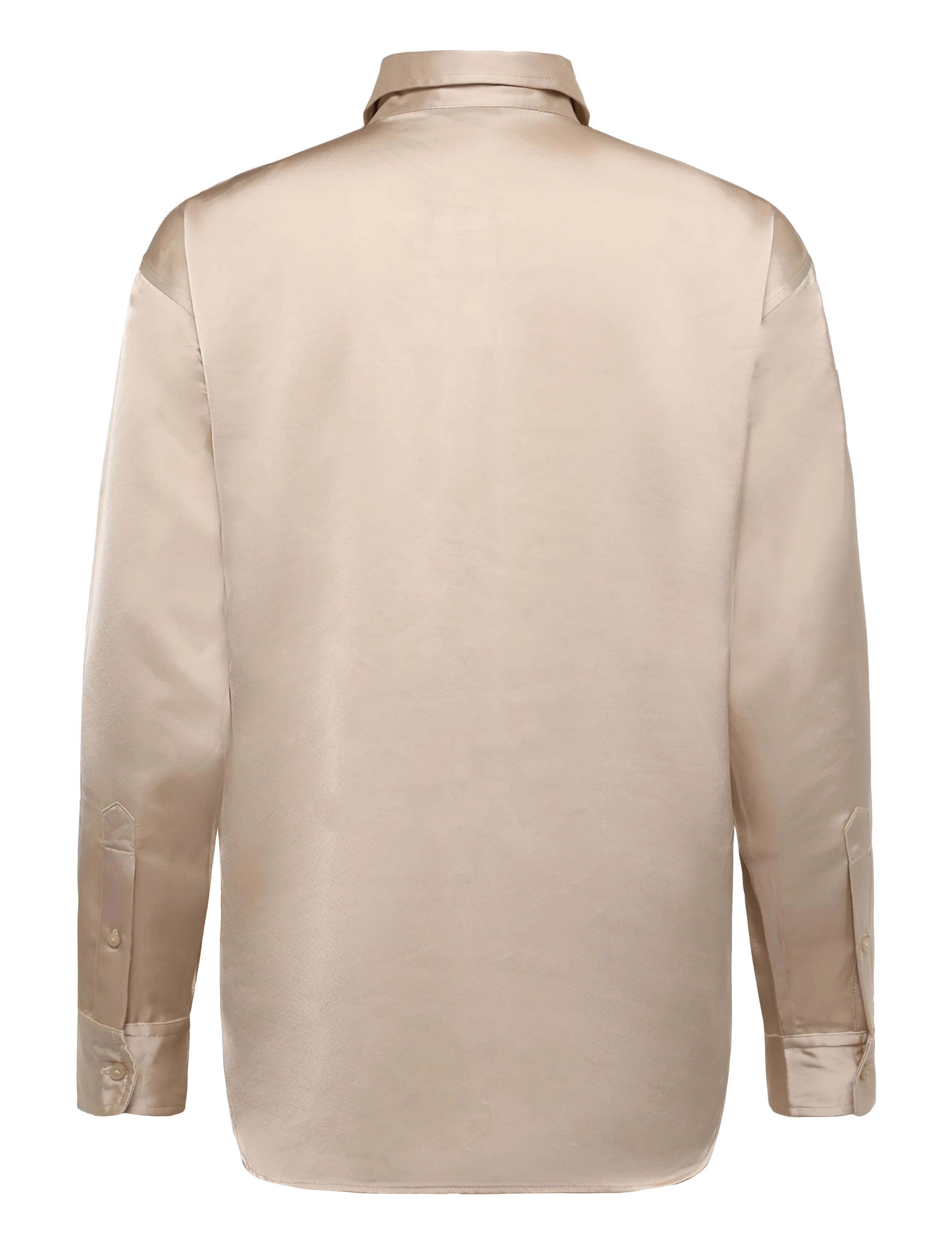 Lauren Ralph Lauren - Relaxed Fit Satin Charmeuse Shirt - långärmade skjortor - ranch cream - 2
