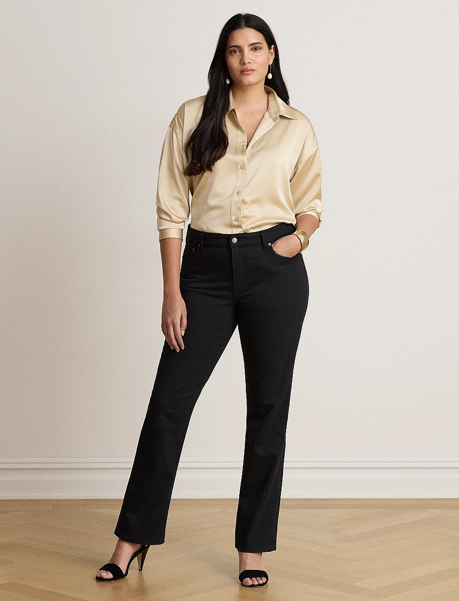 Lauren Ralph Lauren - Relaxed Fit Satin Charmeuse Shirt - långärmade skjortor - ranch cream - 5