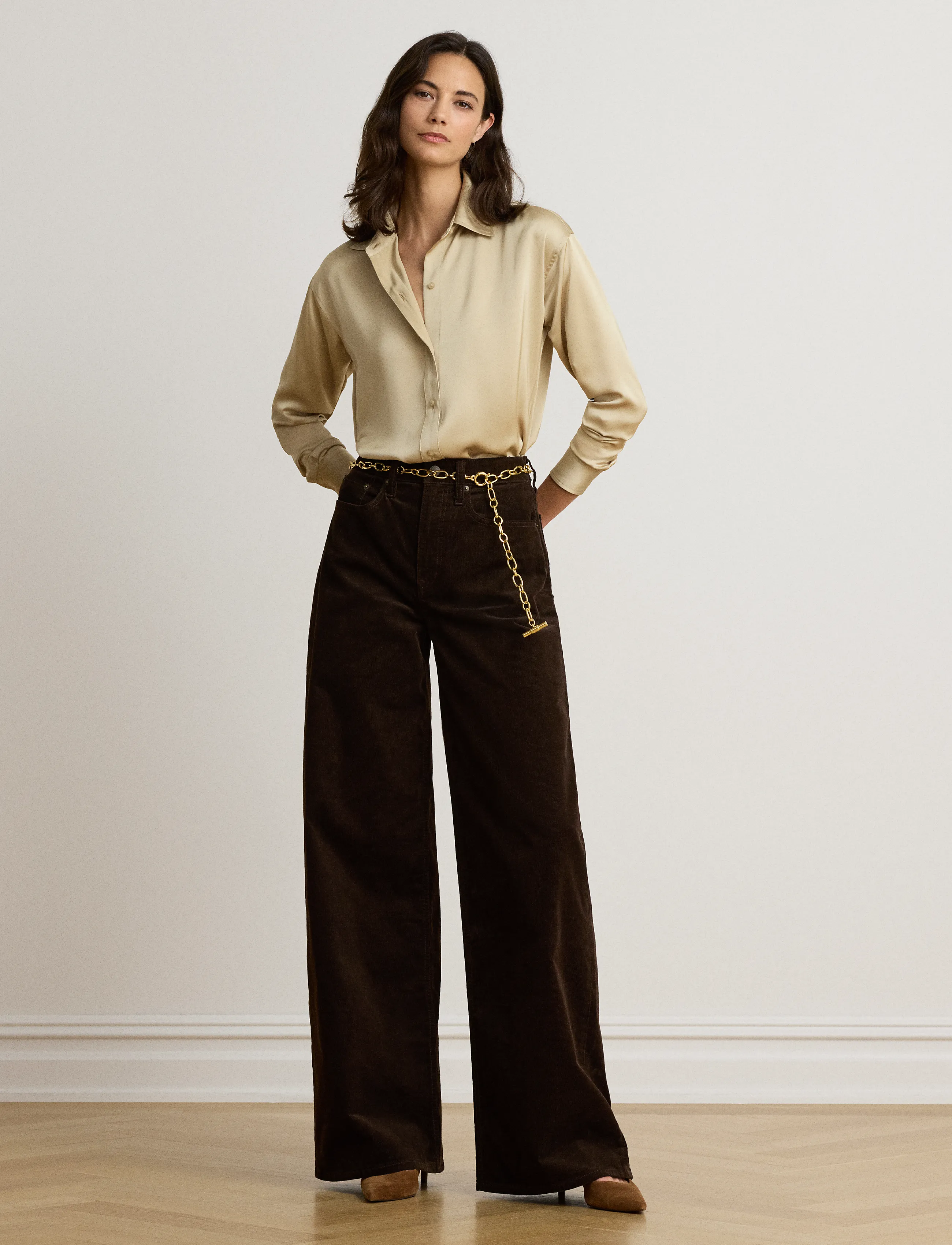Lauren Ralph Lauren SHIRT WT CHARM-WVN-SHIRT - Tøj - RANCH CREAM / cream