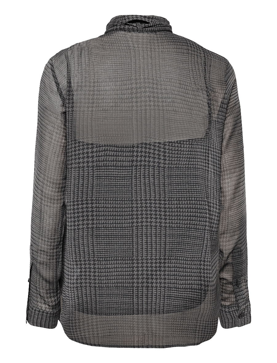 Lauren Ralph Lauren - Classic Fit Glen Plaid Tie-Neck Shirt - pikkade varrukatega särgid - grey/black - 2