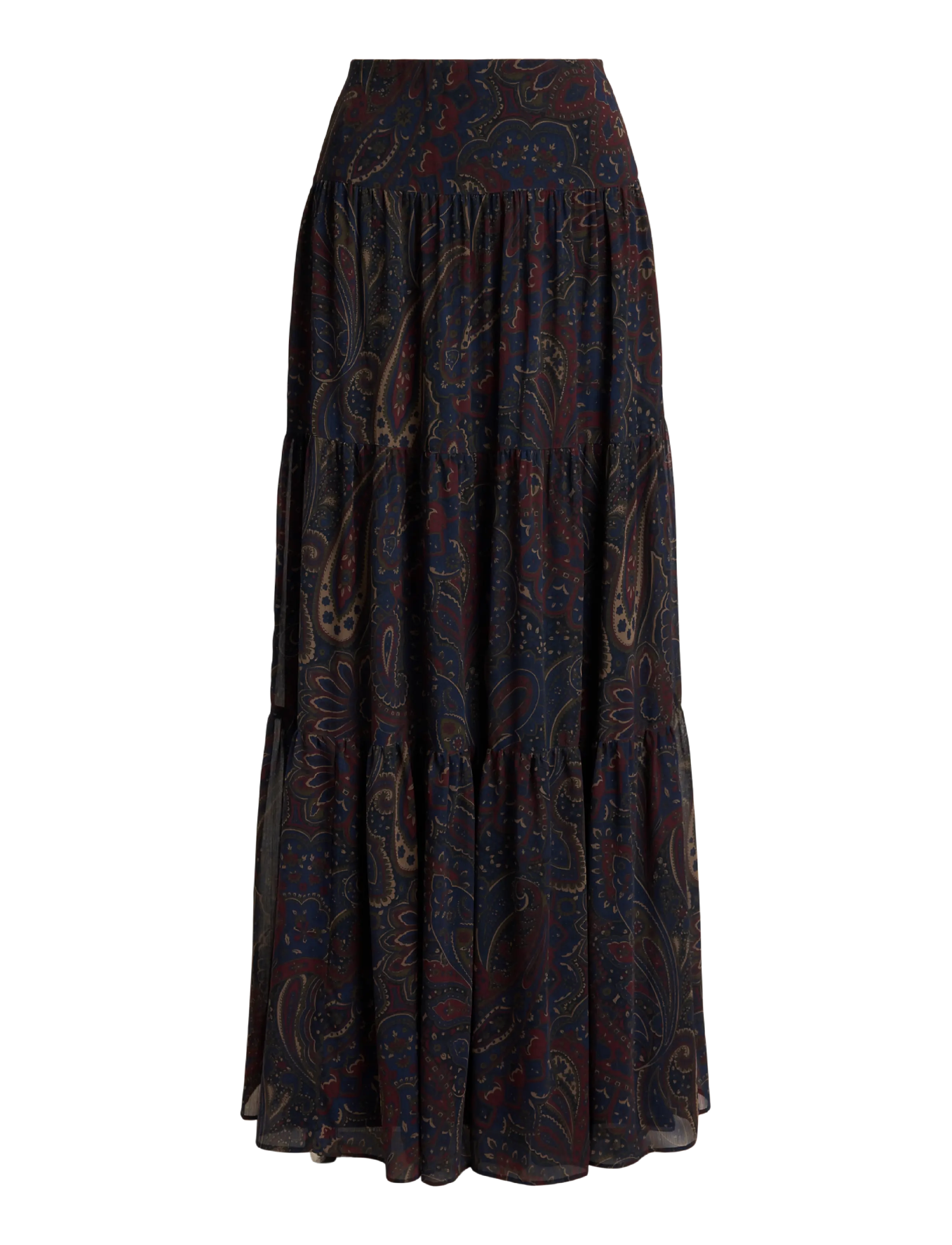 Lauren Ralph Lauren Paisley Georgette Tiered Maxiskirt - Kleidung - NAVY MULTI / navy