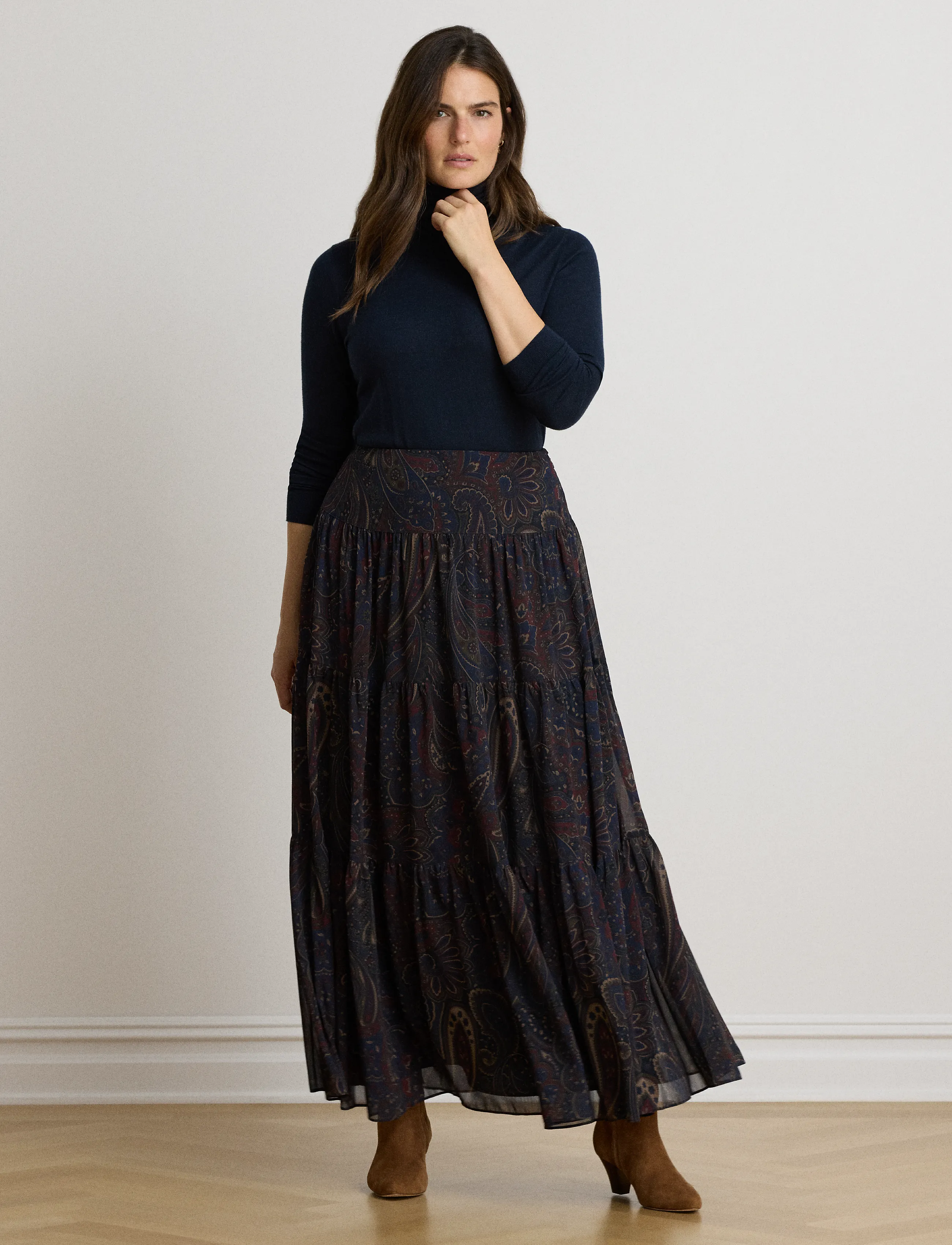 Lauren Ralph Lauren Paisley Georgette Tiered Maxiskirt maxikjolar dam – bild 7