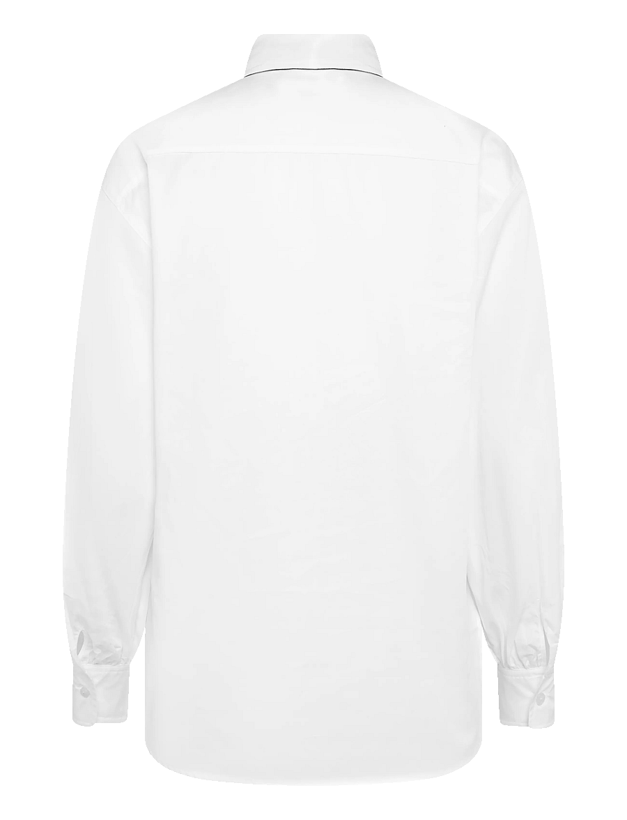 Lauren Ralph Lauren - Ruffle-Trim Broadcloth Tie-Neck Shirt - langärmlige hemden - white - 1
