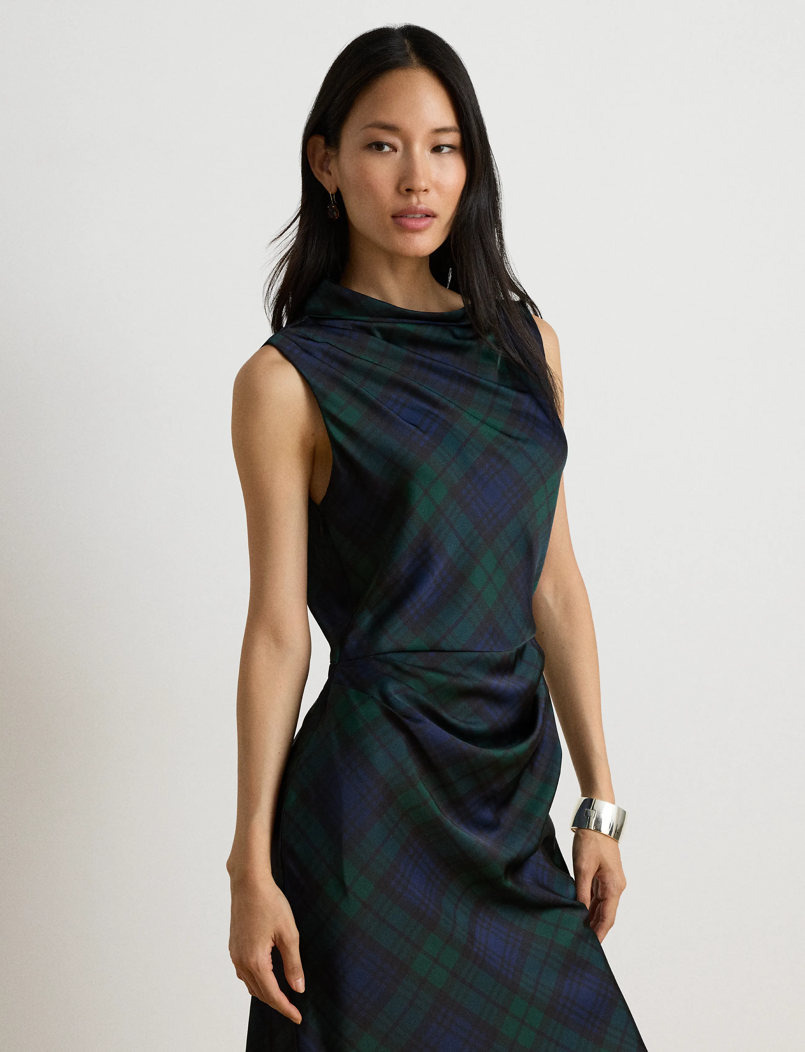 Lauren Ralph Lauren Black Watch Satin Charmeuse Dress klänningar dam – bild 7