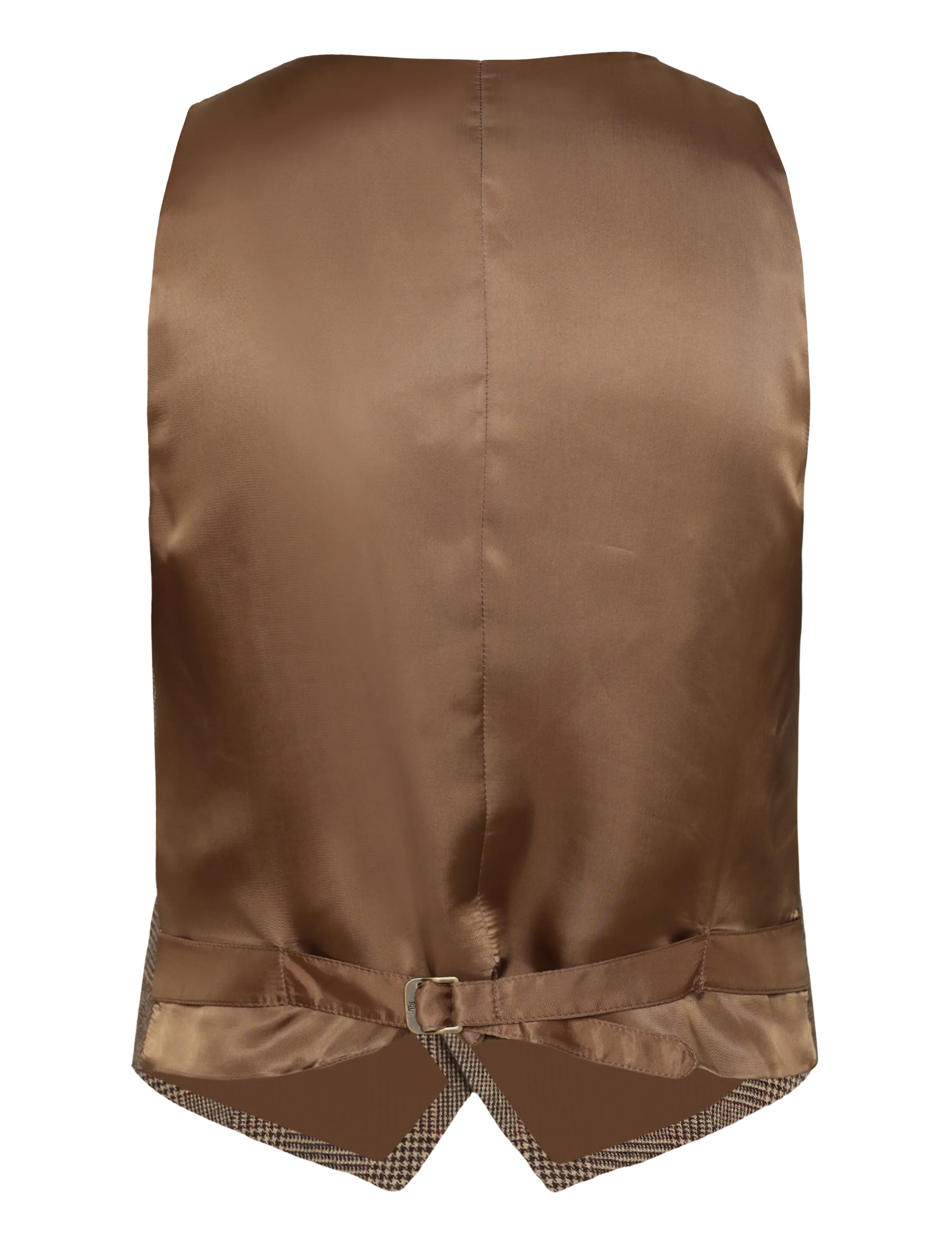Lauren Ralph Lauren - Glen Plaid Wool Twill Vest - brown/tan multi - 2