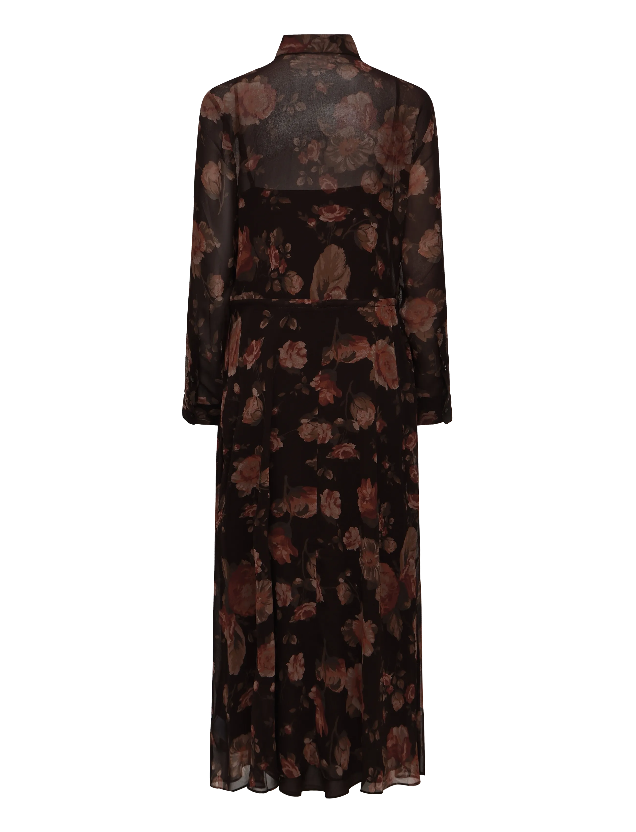 Lauren Ralph Lauren - Floral Chiffon Shirtdress - skjortekjoler - brown multi - 3