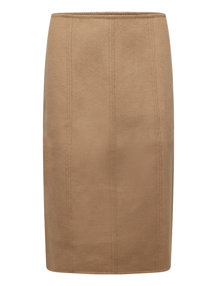 Lauren Ralph Lauren - Double-Faced Wool-Blend Pencil Skirt - pennkjolar - lauren camel - 1