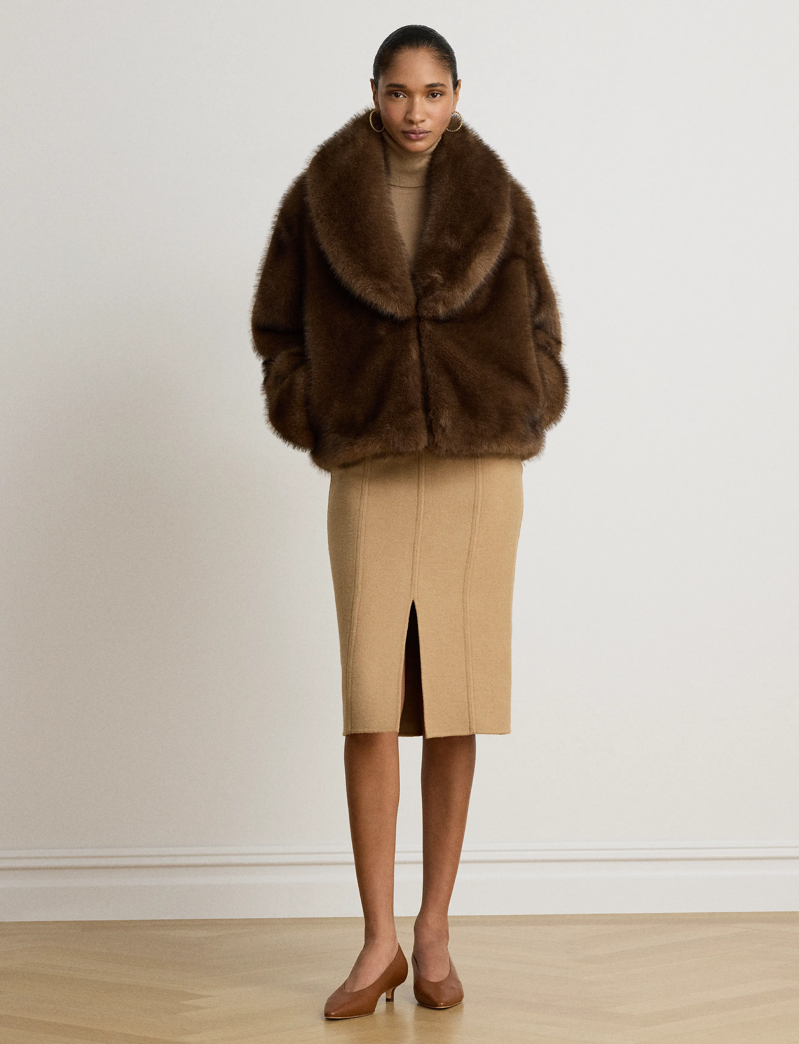 Lauren Ralph Lauren Double-Faced Wool-Blend Pencil Skirt - Kjolar - LAUREN CAMEL / brown