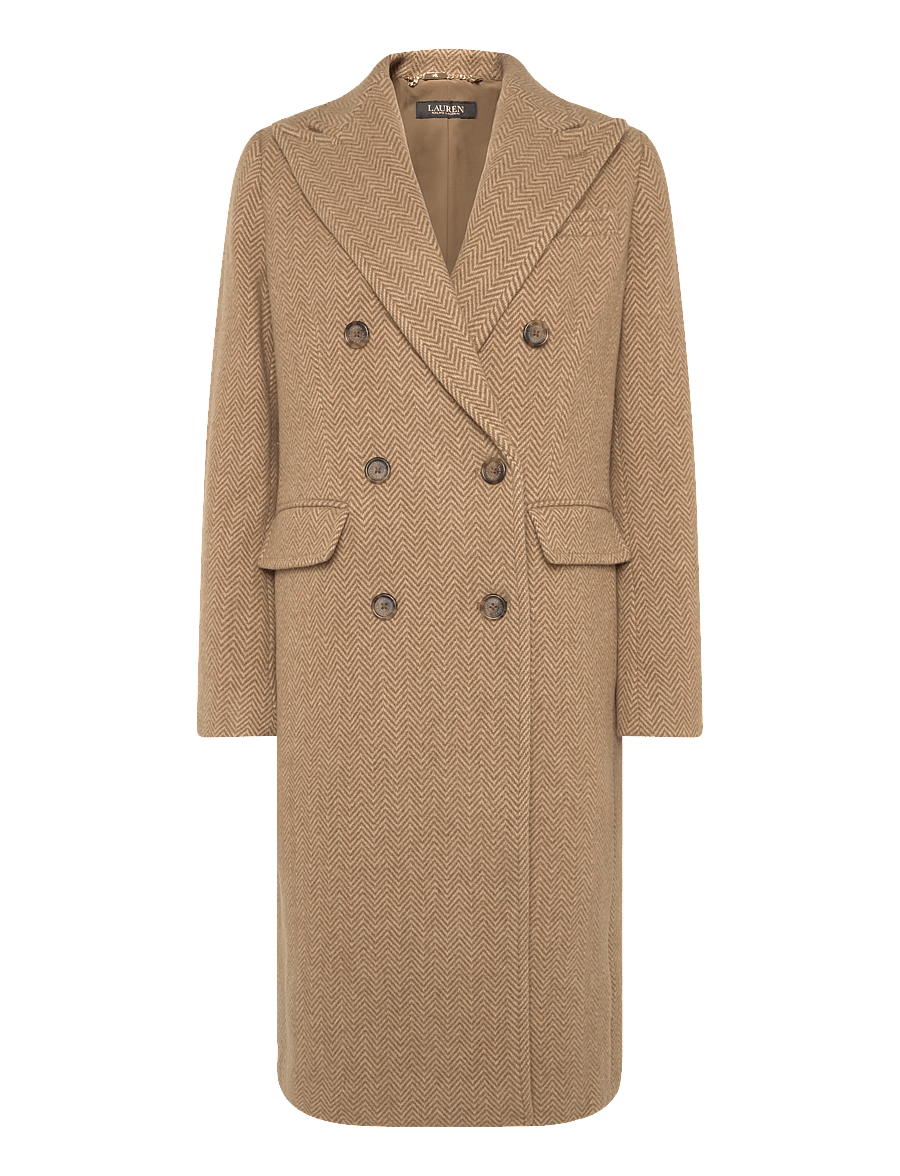 Lauren Ralph Lauren - Double-Breasted Herringbone Coat - winterjassen - brown/tan multi - 1