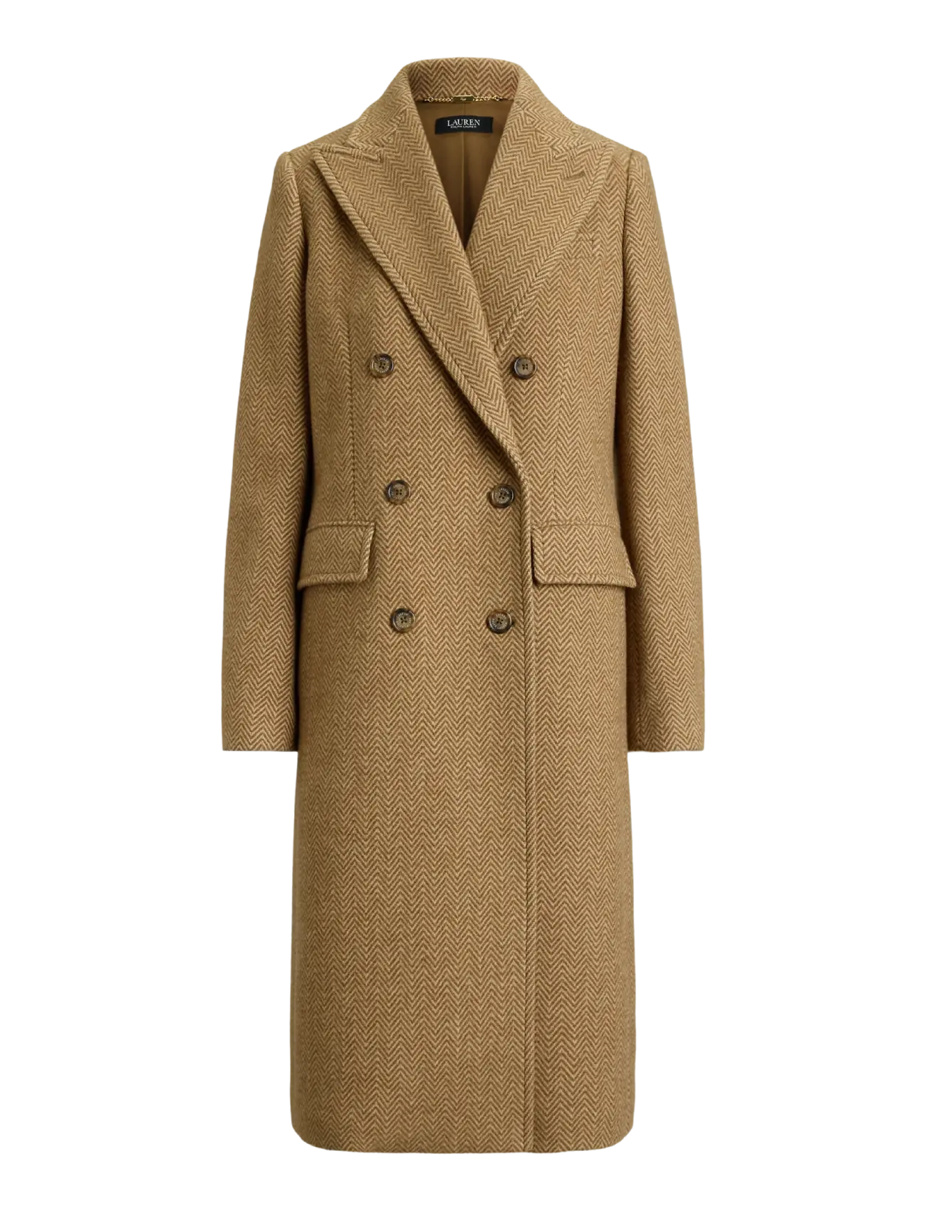 Lauren Ralph Lauren - Double-Breasted Herringbone Coat - brown/tan multi - 1
