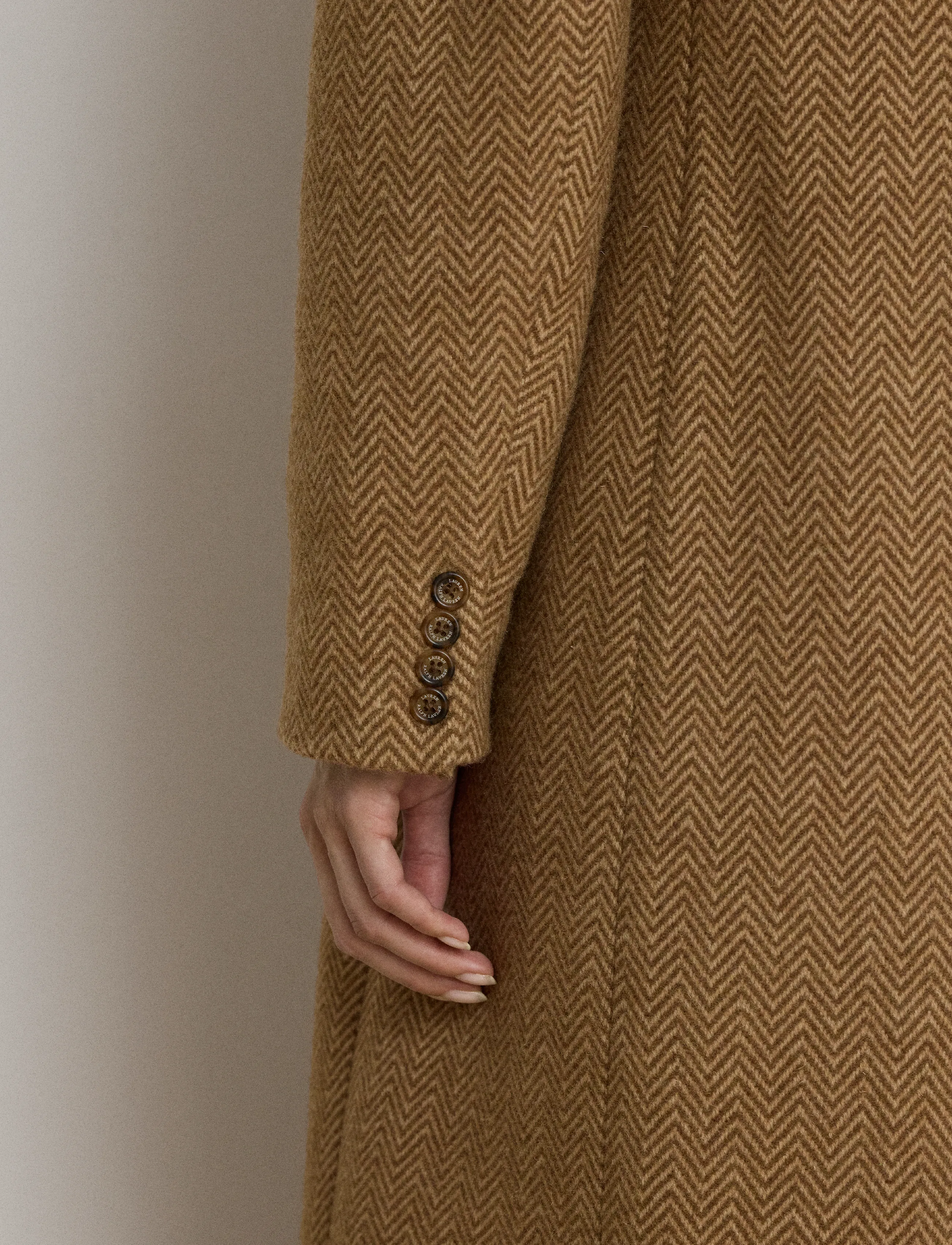 Lauren Ralph Lauren - Double-Breasted Herringbone Coat - brown/tan multi - 3